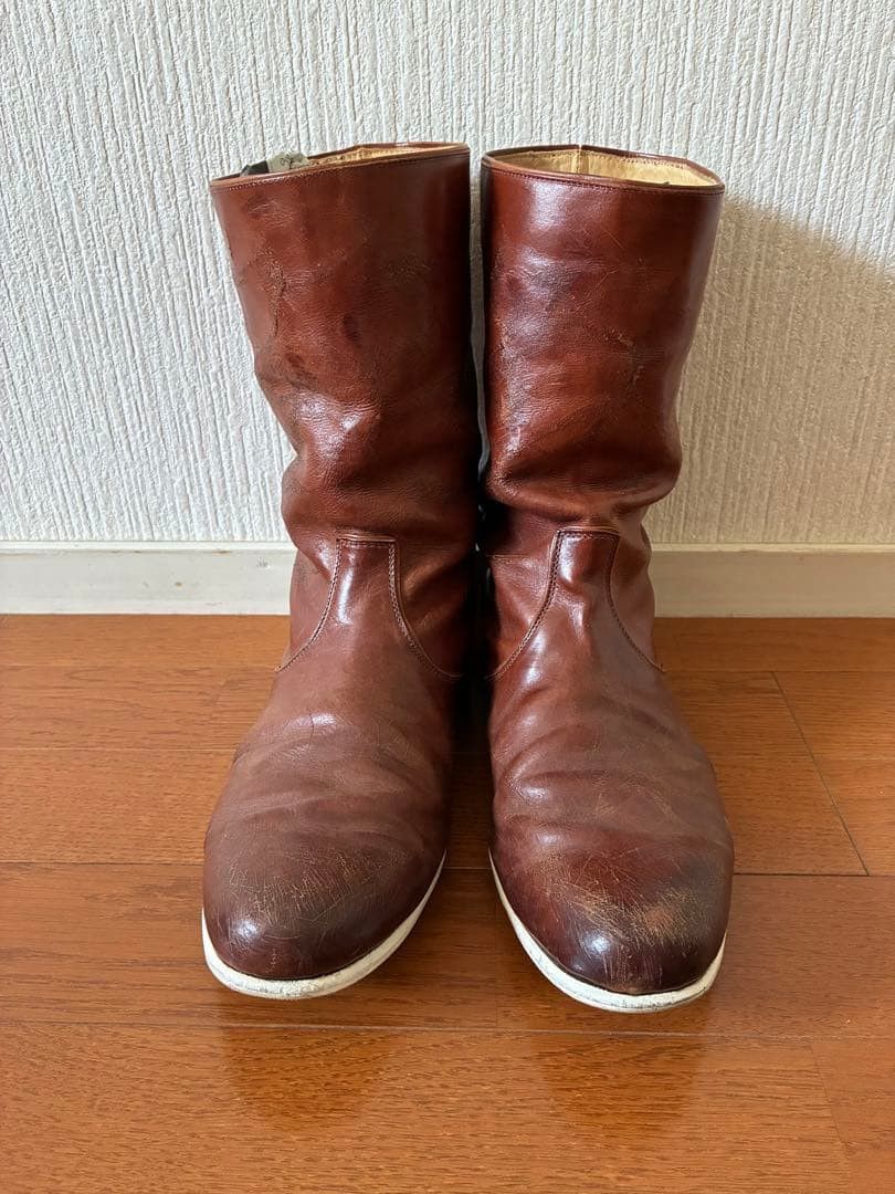 Number (N)ine Archive SS02 "Modern Age" Distressed Leather Pecos Boots Size US 8 / EU 41 - 3 Thumbnail