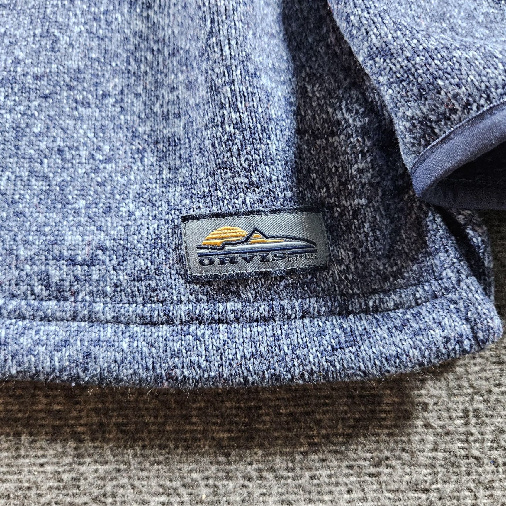 Orvis Orvis Sweater Pullover Mens Large Blue Fleece Quarter Zip Mock Neck 1/4 Zip Solid Knit Logo Outdoor Size US L / EU 52-54 / 3 - 4 Thumbnail