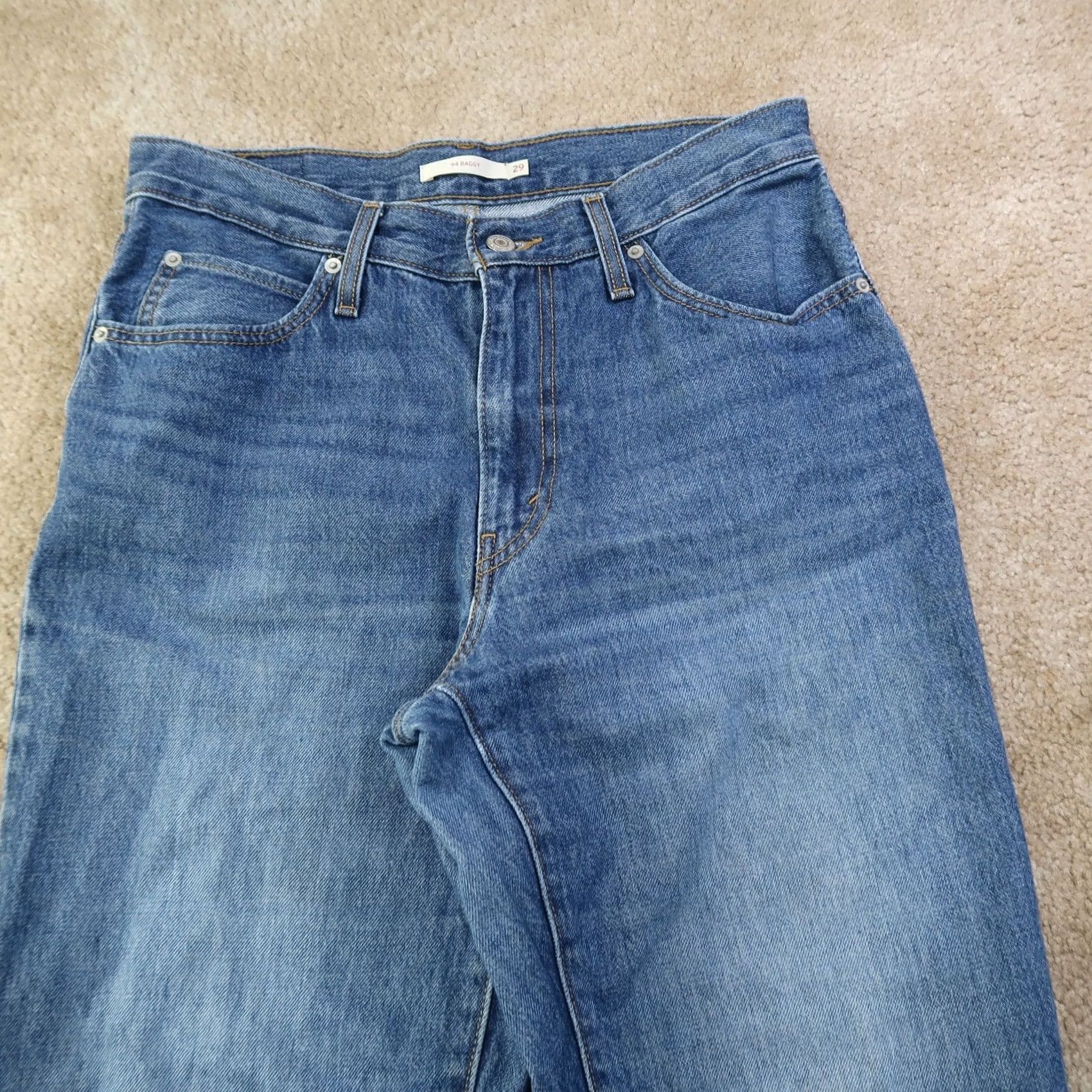 Levi's VINTAGE Levi's Jeans Women 29 Blue Denim High Rise 5-Pocket Relaxed Straight Pants 90s Classic Size 29" - 3 Thumbnail