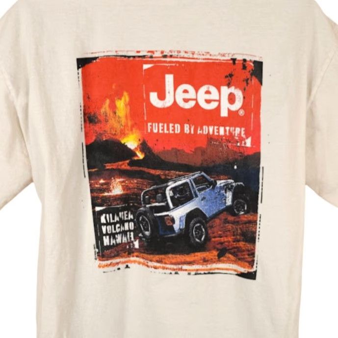 Jeep Jeep T Shirt Mens Large Beige Graphic Tee Travel Adventure Skin Coconut Dyed Fueld By Adventure Size US L / EU 52-54 / 3 - 2 Thumbnail