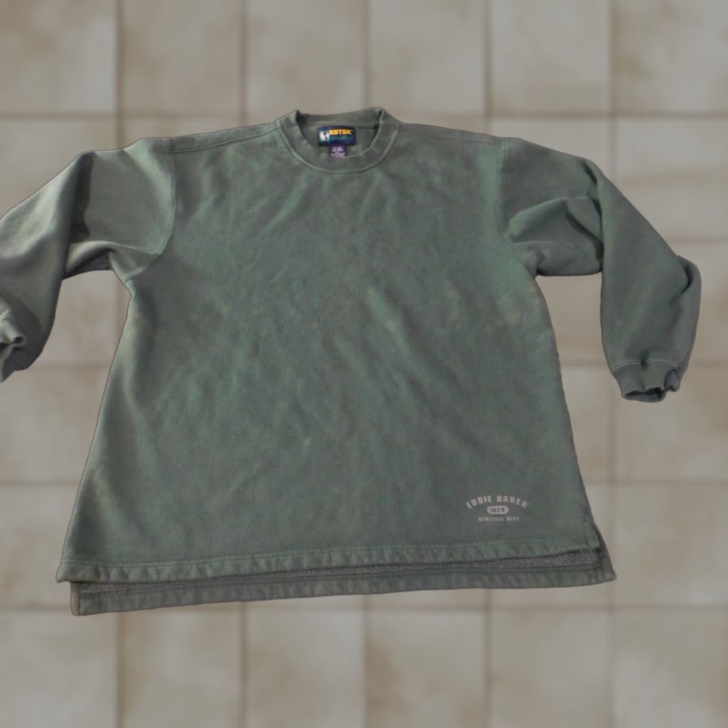 Eddie Bauer VINTAGE Eddie Bauer Ebtek Sweater Mens Large Green Crewneck Pullover Fleece 90s Athletic Casual Outdoor Winter Cotton Polyester Ribbed Crew Neck Size US L / EU 52-54 / 3 - 1 Thumbnail