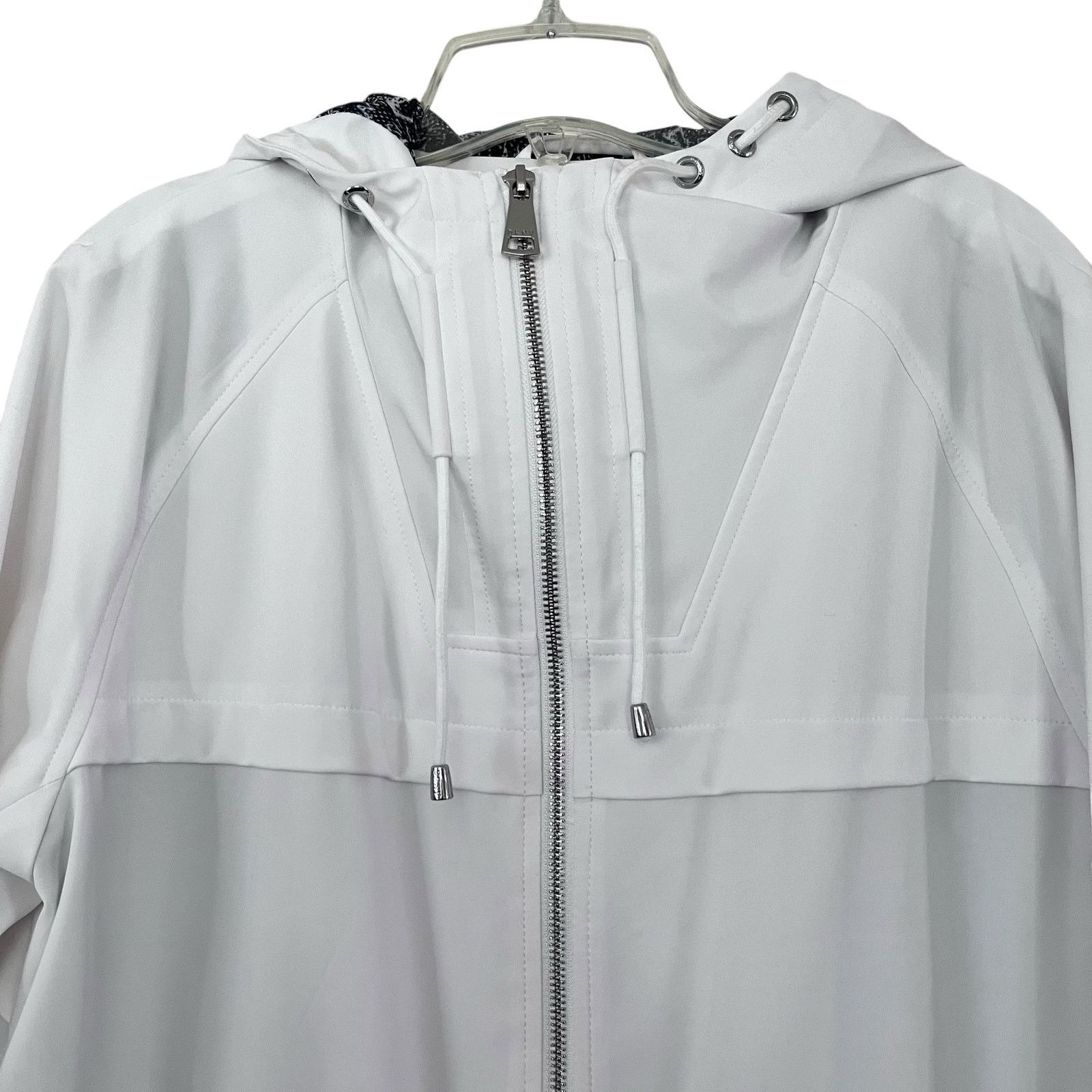 DKNY DKNY White Long Sleeve Zip Up Windbreaker Jacket Size L / US 10 / IT 46 - 6 Thumbnail