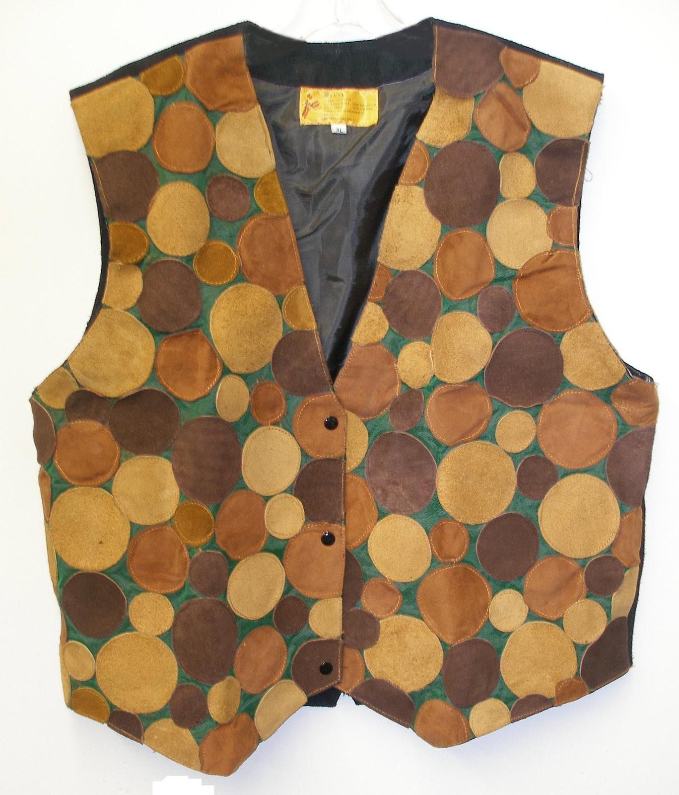 Designer Suede Leather and Satin Patches Vest Brown Color (XL only) Size US XL / EU 56 / 4 - 1 Preview
