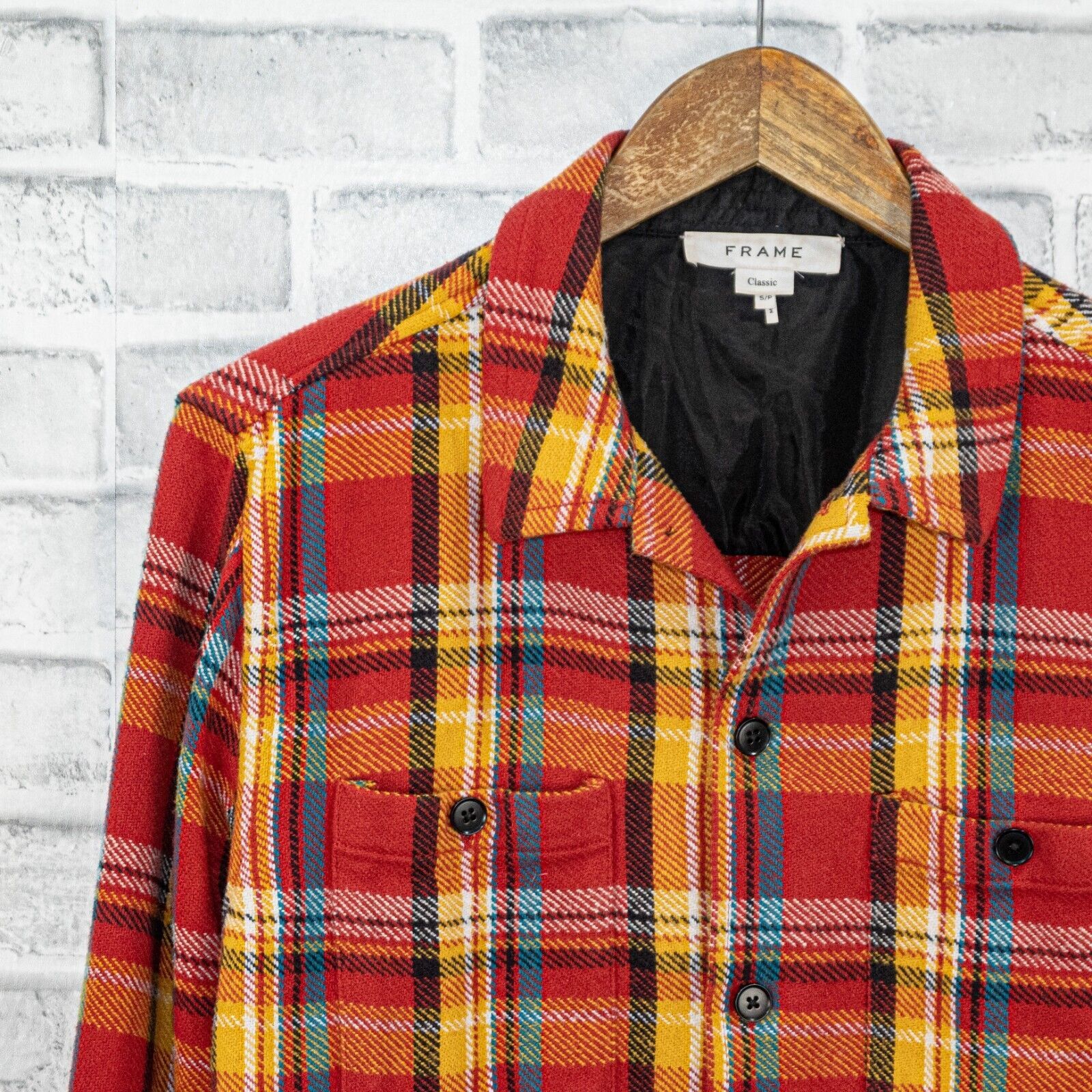 Frame FRAME Denim Button up Flannel Shirt Jacket Dark Rouge multi Size US S / EU 44-46 / 1 - 6 Thumbnail