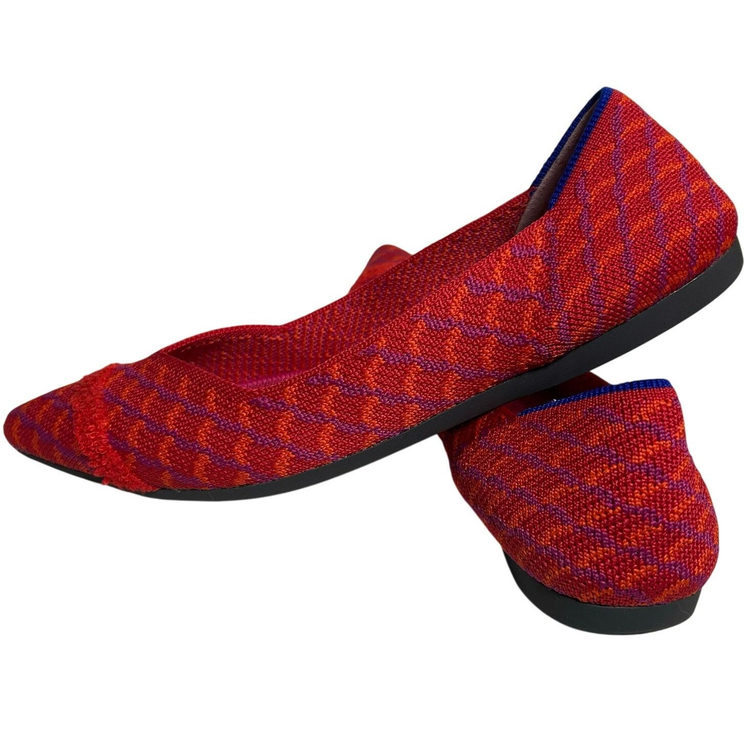 Rothy's Rothys The Point Red Orange Purple Knit Flats W6 Size US 6 / IT 36 - 8 Thumbnail