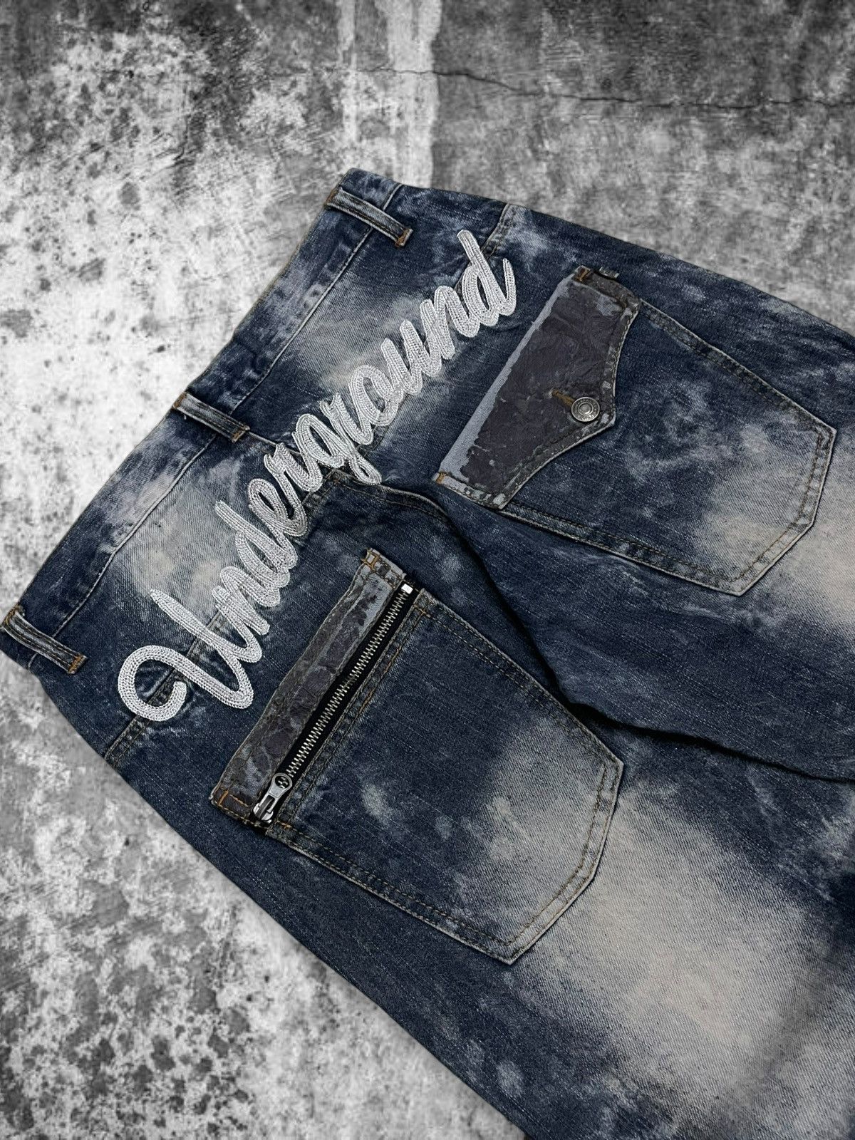 Hysteric Glamour Vintage 90’s Japan Designer Iconic Nylaus ‘UNDERGROUND’ Jean Size US 29 - 4 Thumbnail