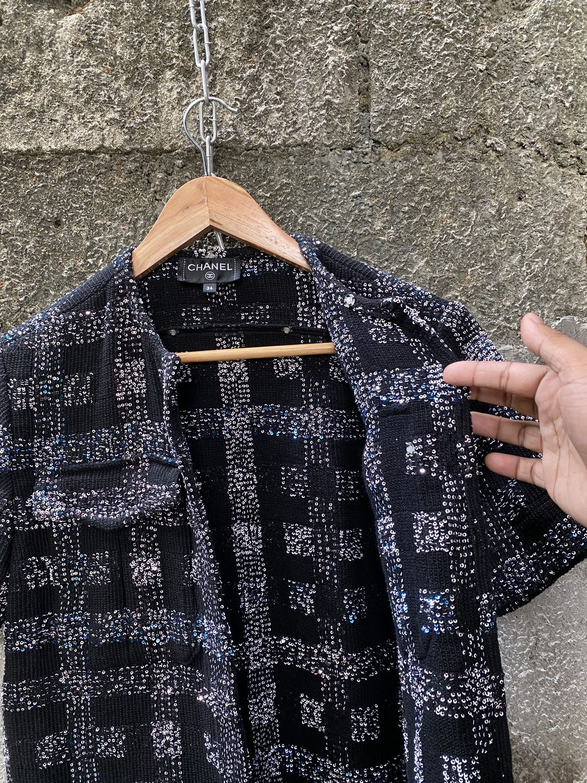 Chanel FW17 Runway Black Sequined Top Size XXS / US 00 / IT 34 - 8 Thumbnail