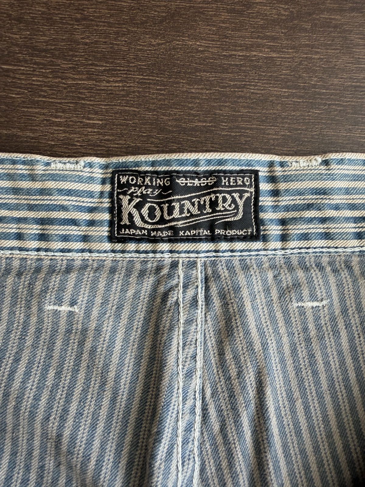 Kapital Kapital Herringbone Baggy Fatigue Pants Blue Striped Size 3 Size US 32 / EU 48 - 7 Thumbnail