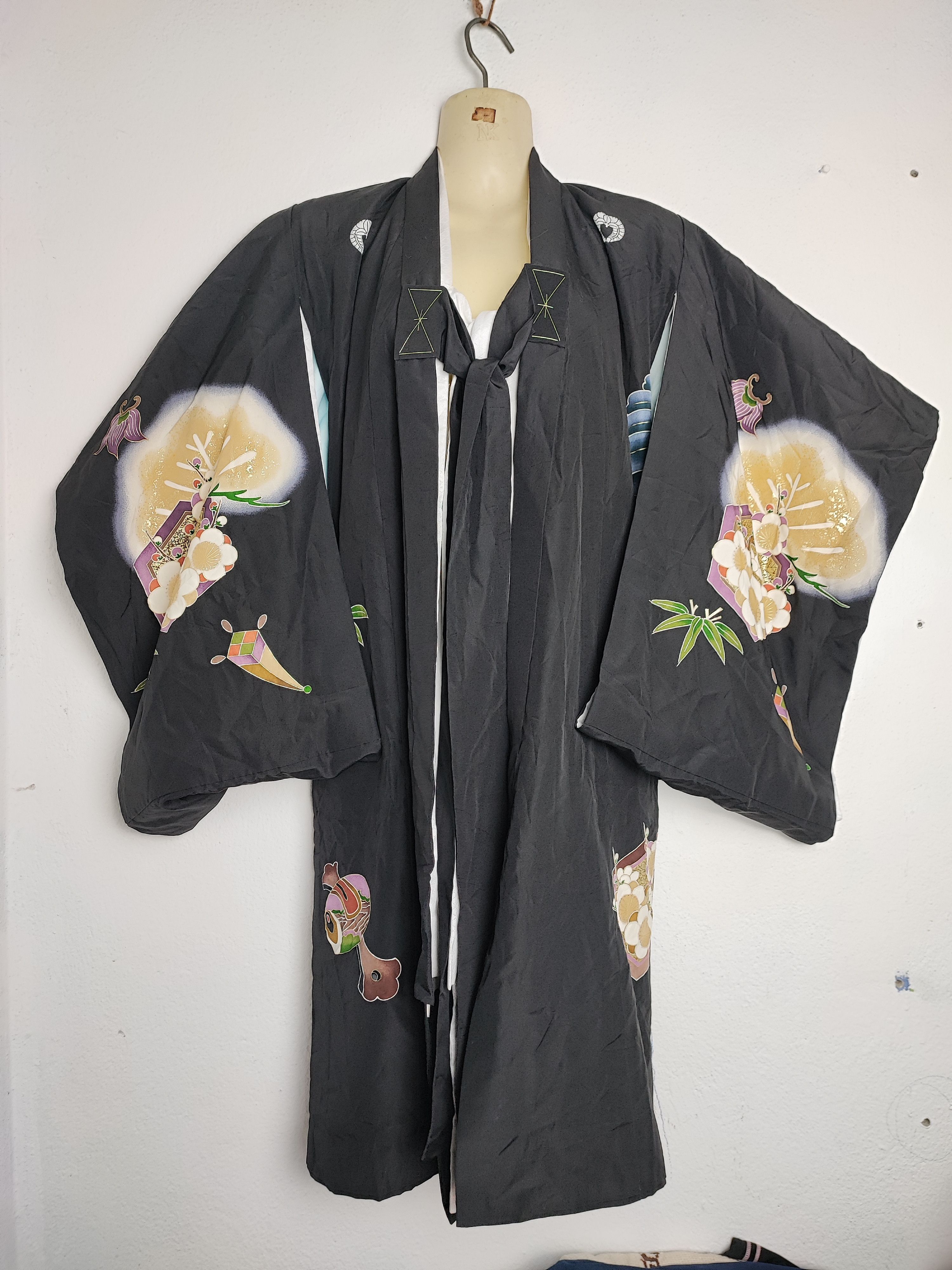 Japanese Brand Sukajan Kimono Silk Phoenix Size XS / US 0-2 / IT 36-38 - 2 Thumbnail