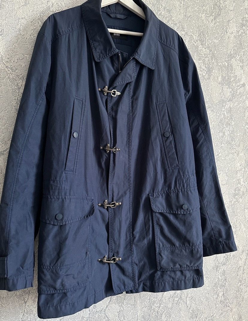 Vintage Hugo Boss fireman buckle coat jacket XL navy Size US XL / EU 56 / 4 - 2 Thumbnail