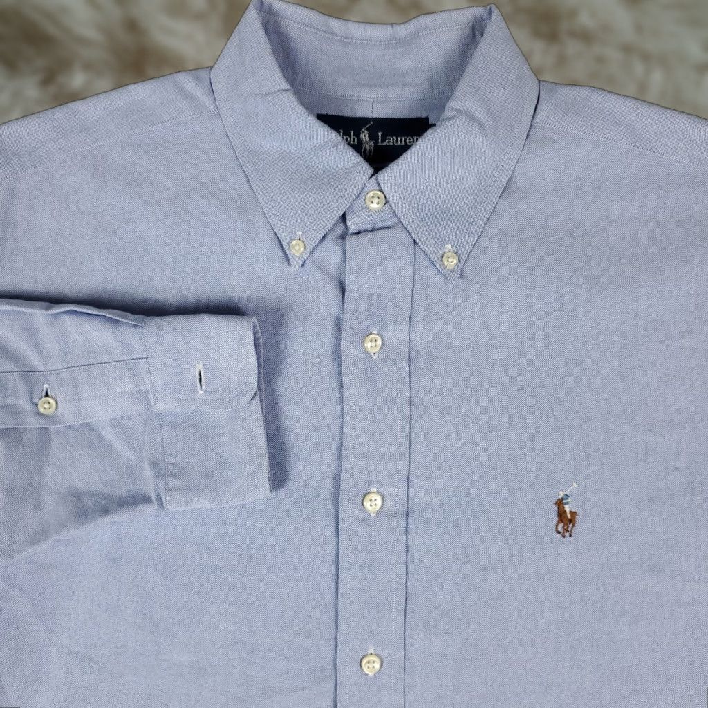 Ralph Lauren Ralph Lauren Shirt Mens 16 Blue Yarmouth Pony Dress Button Up Long Sleeve Size 42R - 1 Thumbnail
