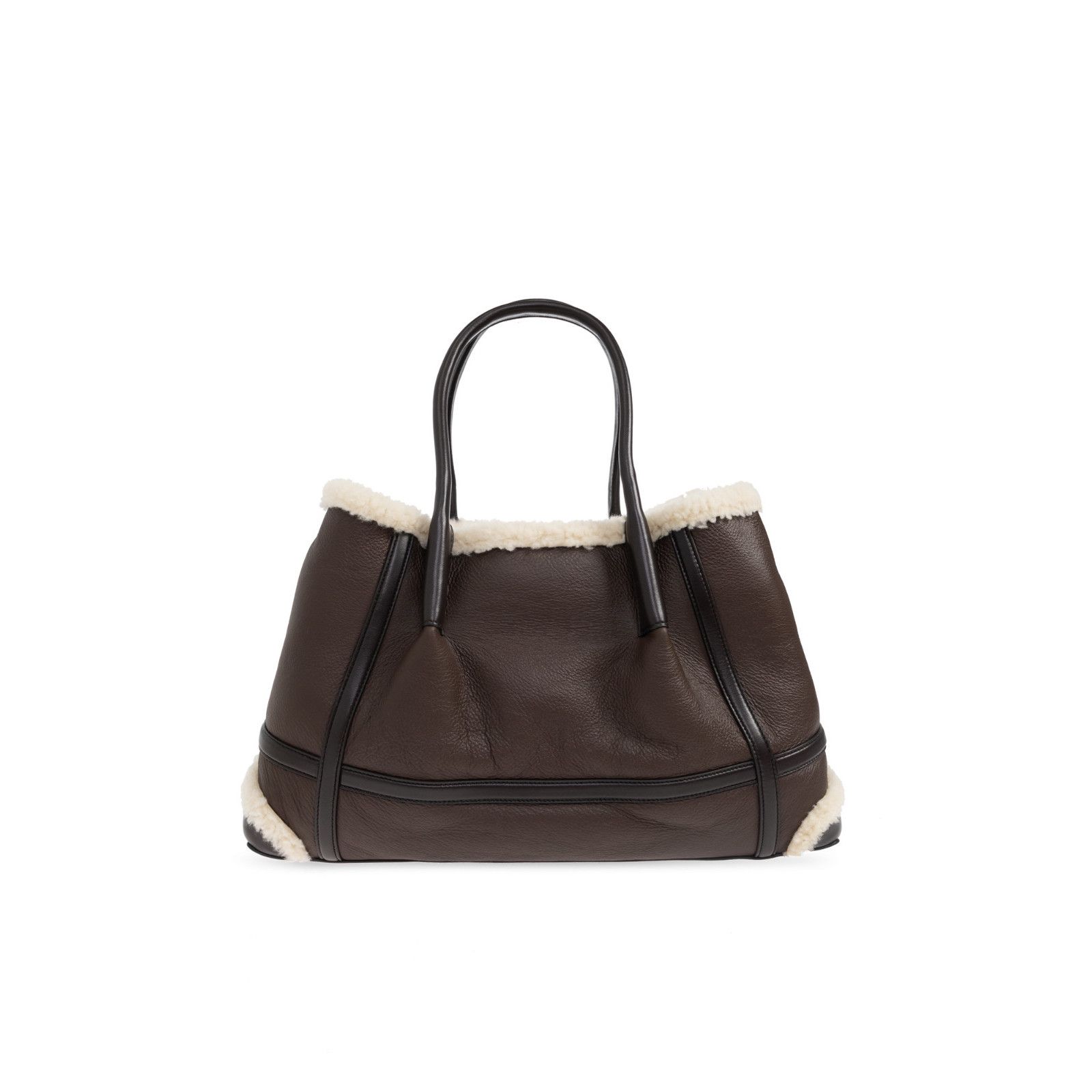BOTTEGA VENETA Pinacoteca Brown Leather/Shearling Tote Bag N