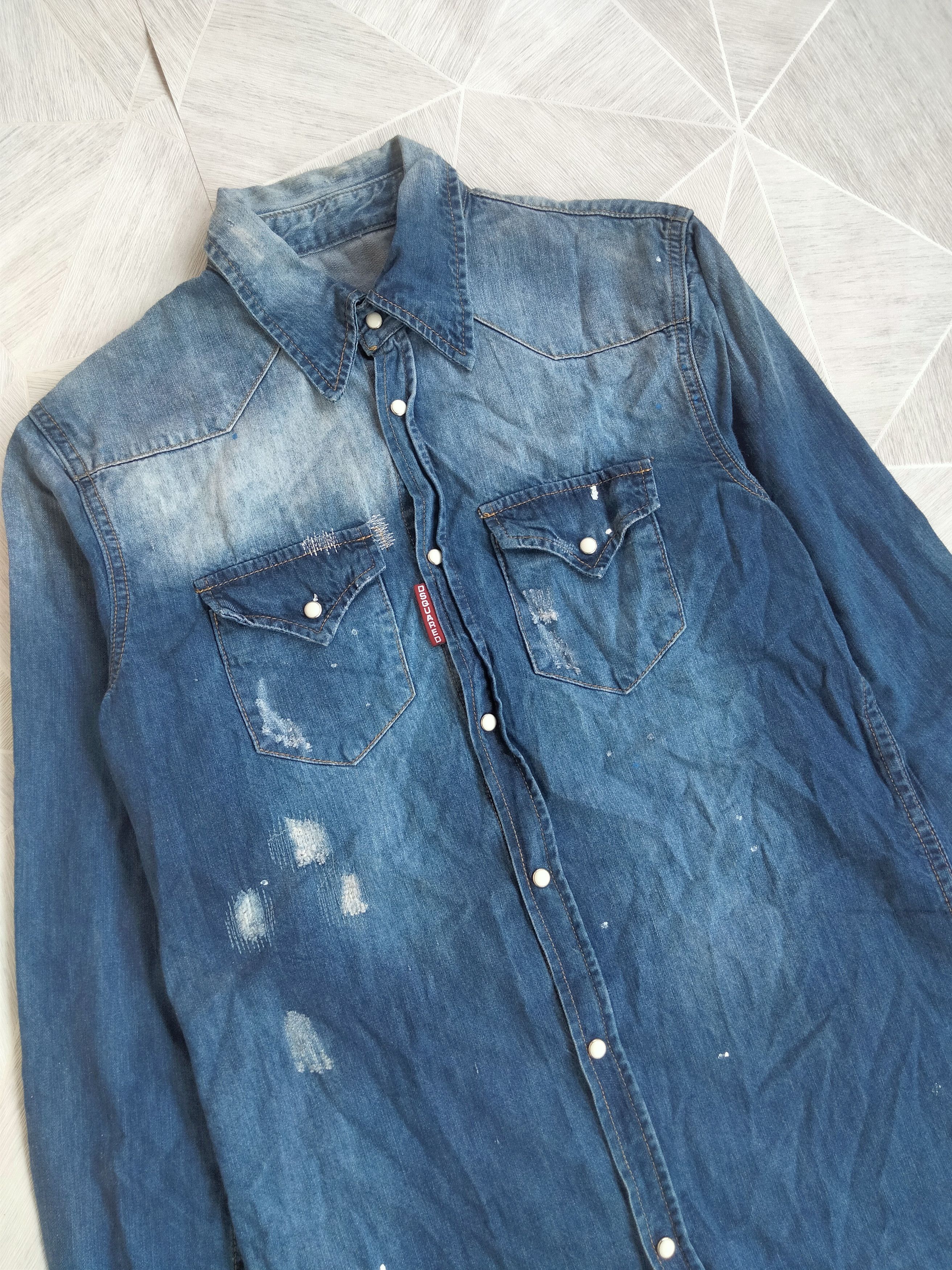Dsquared2 Long shirt denim dsquared 2 ripped Size US S / EU 44-46 / 1 - 2 Thumbnail