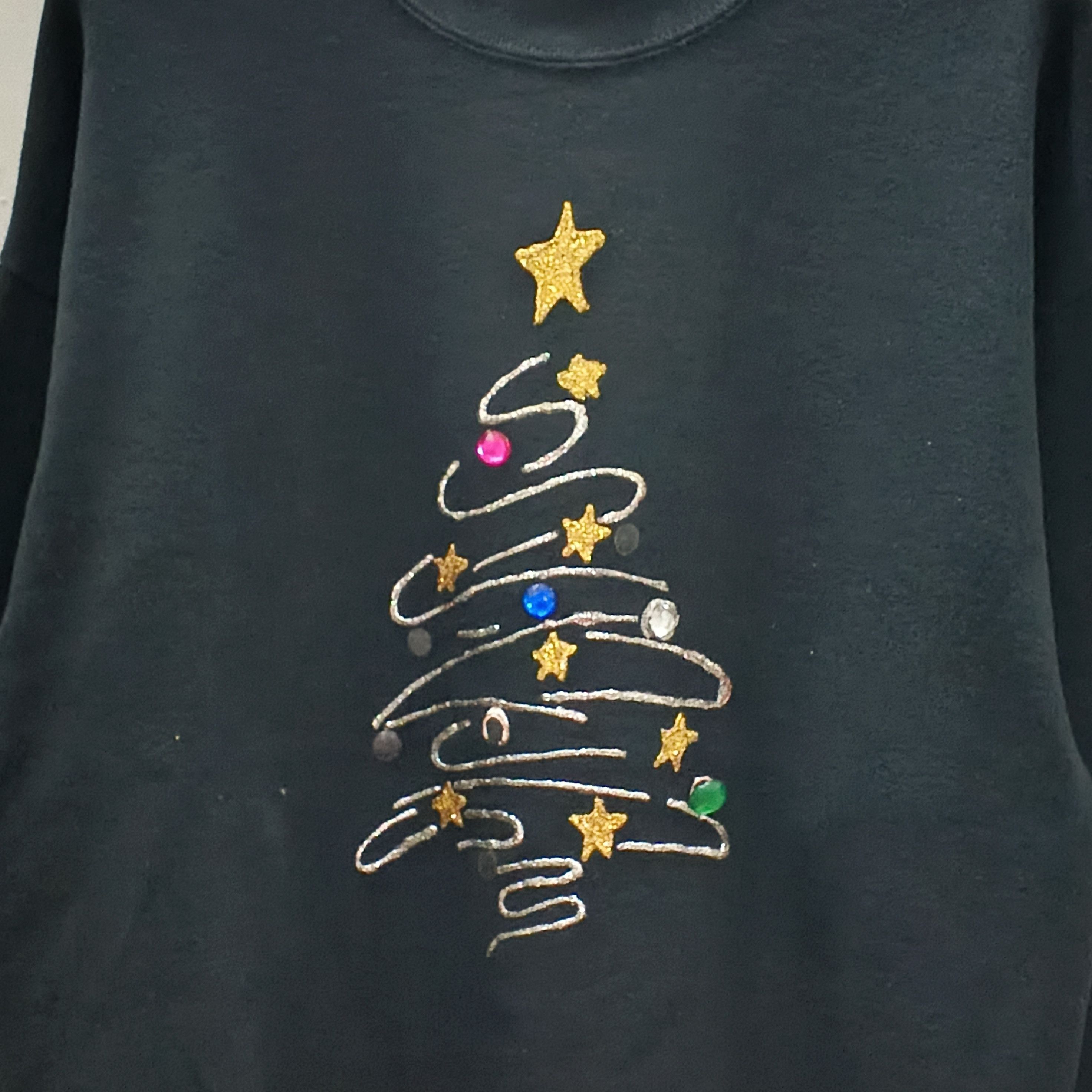 Vintage Vintage 90's Jerzees Christmas Tree Graphic Crewneck Size US XL / EU 56 / 4 - 3 Thumbnail