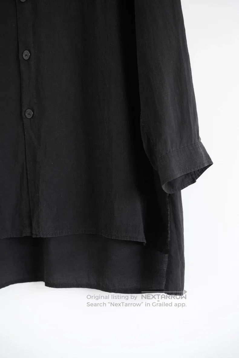 Yohji Yamamoto YOHJI YAMAMOTO Asymmetrical Collar Tencel Shirt Size US L / EU 52-54 / 3 - 4 Thumbnail