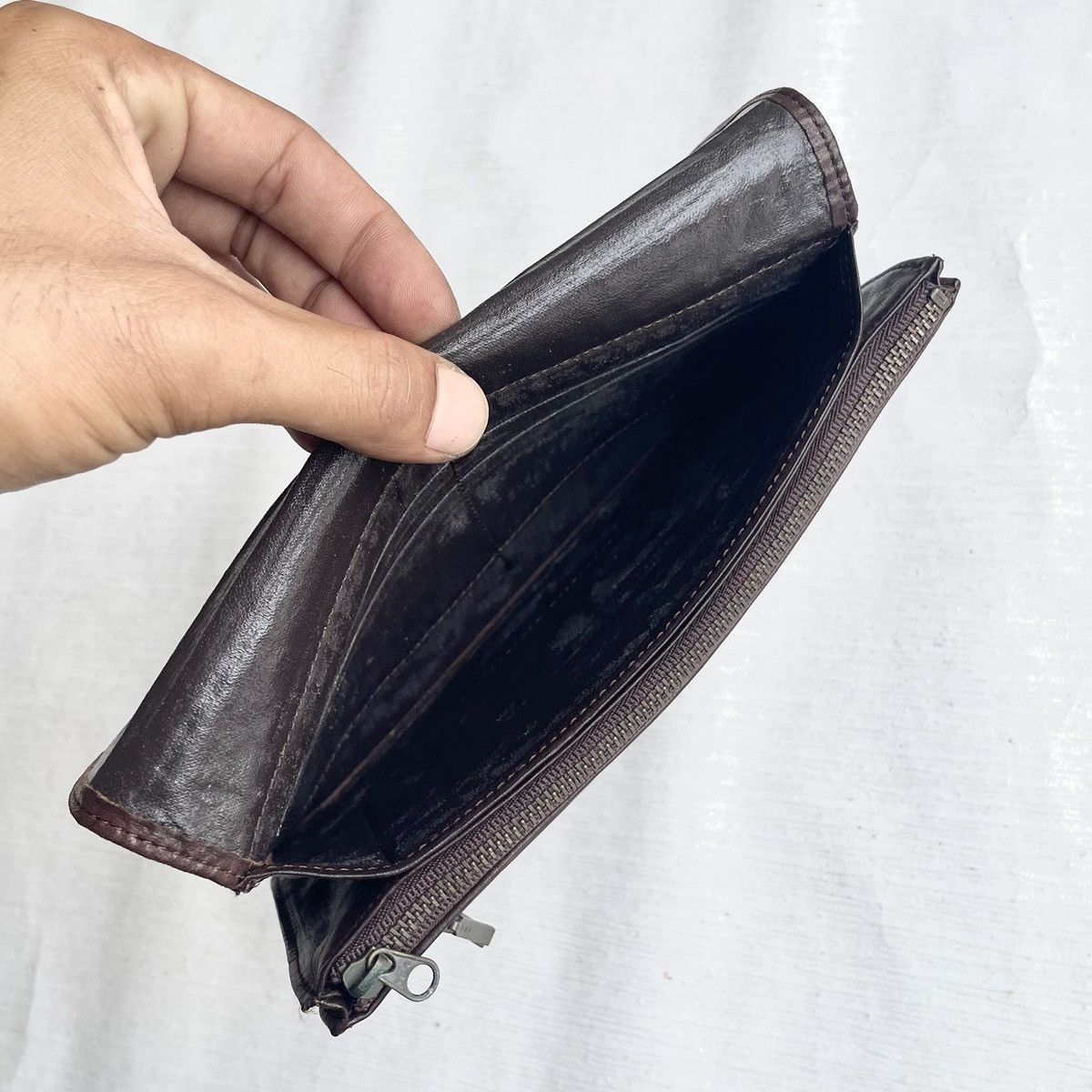 Leather × Other Dark Brown Leather Zipper Long Wallet/Purse Size ONE SIZE - 7 Thumbnail