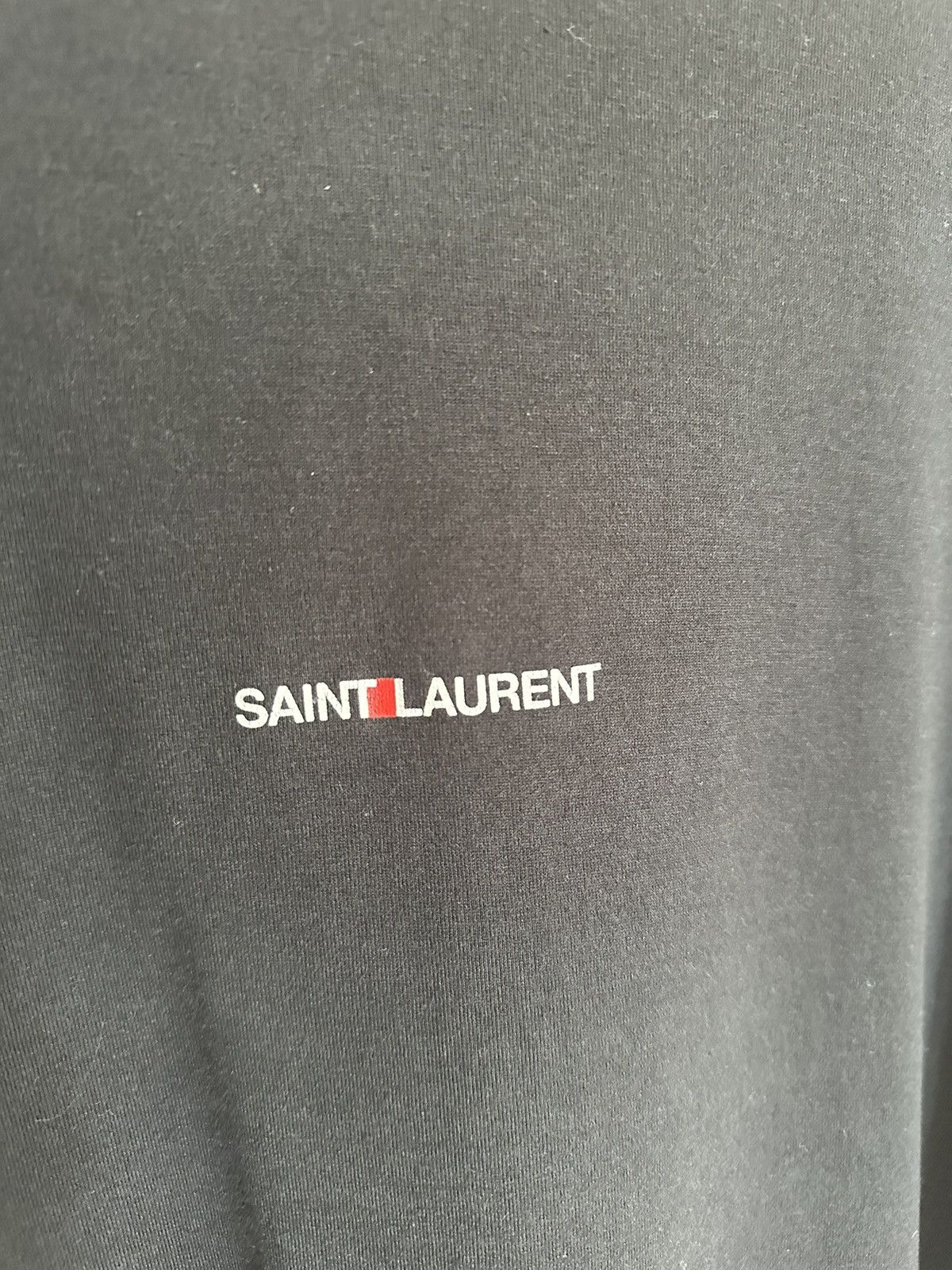 Saint Laurent Paris $550 Saint Laurent Rive Gauche black logo t shirt L Size US L / EU 52-54 / 3 - 12 Thumbnail