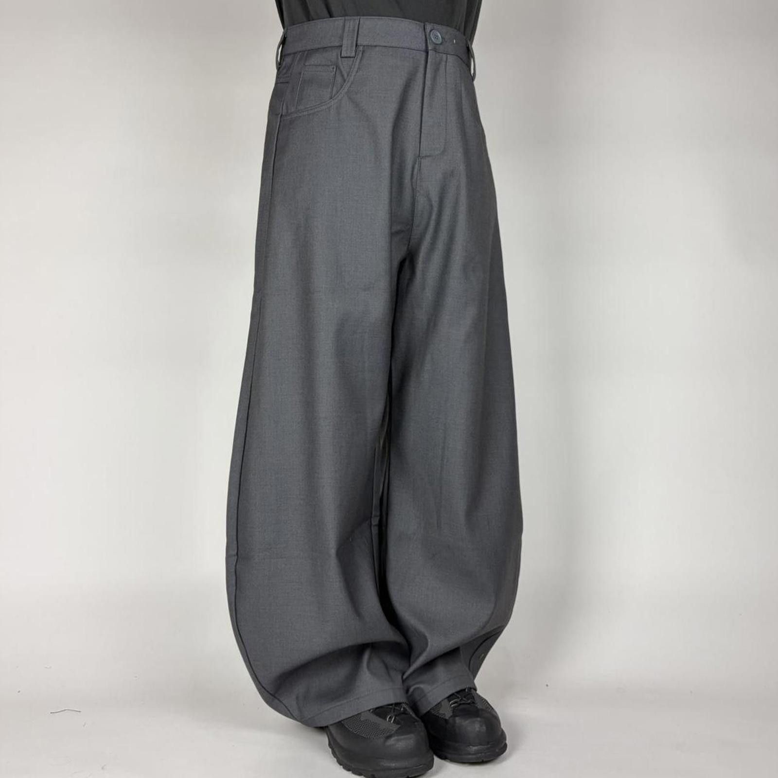 Other Grey Ultra Wide Balloon Suit Trousers Size US 34 / EU 50 - 5 Thumbnail