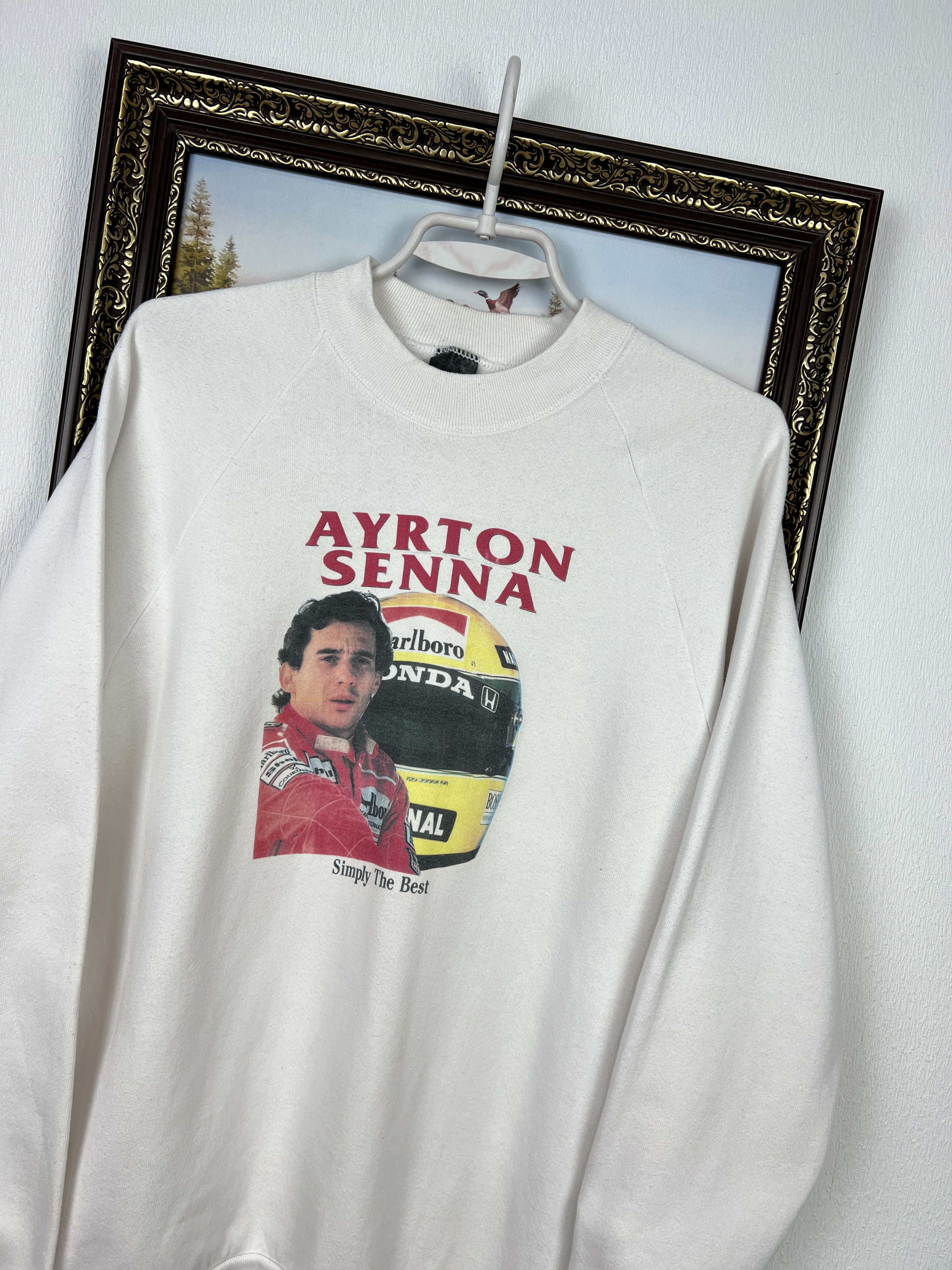 Vintage Vintage 90's Ayrton Senna Sweatshirt Formula 1 Marlboro Size US M / EU 48-50 / 2 - 3 Thumbnail