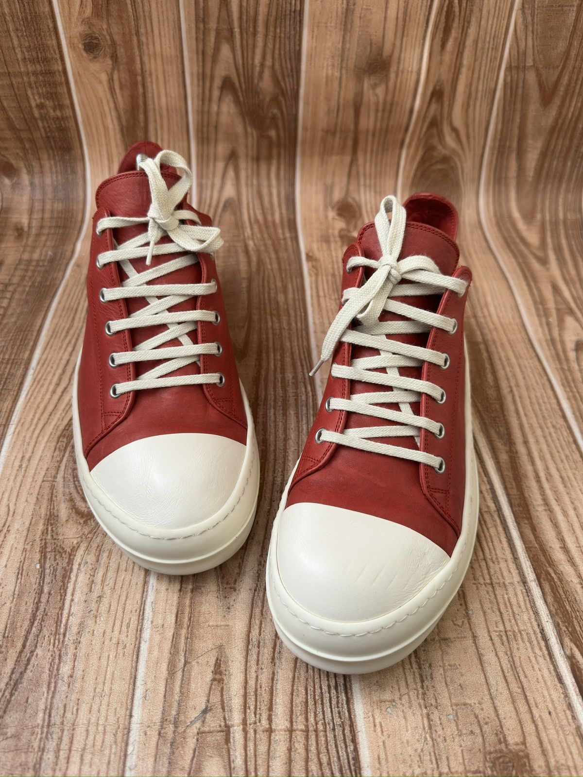 Rick Owens Rick Owens Ramone Low Cardinal Red. Size US 9 / EU 42 - 12 Thumbnail