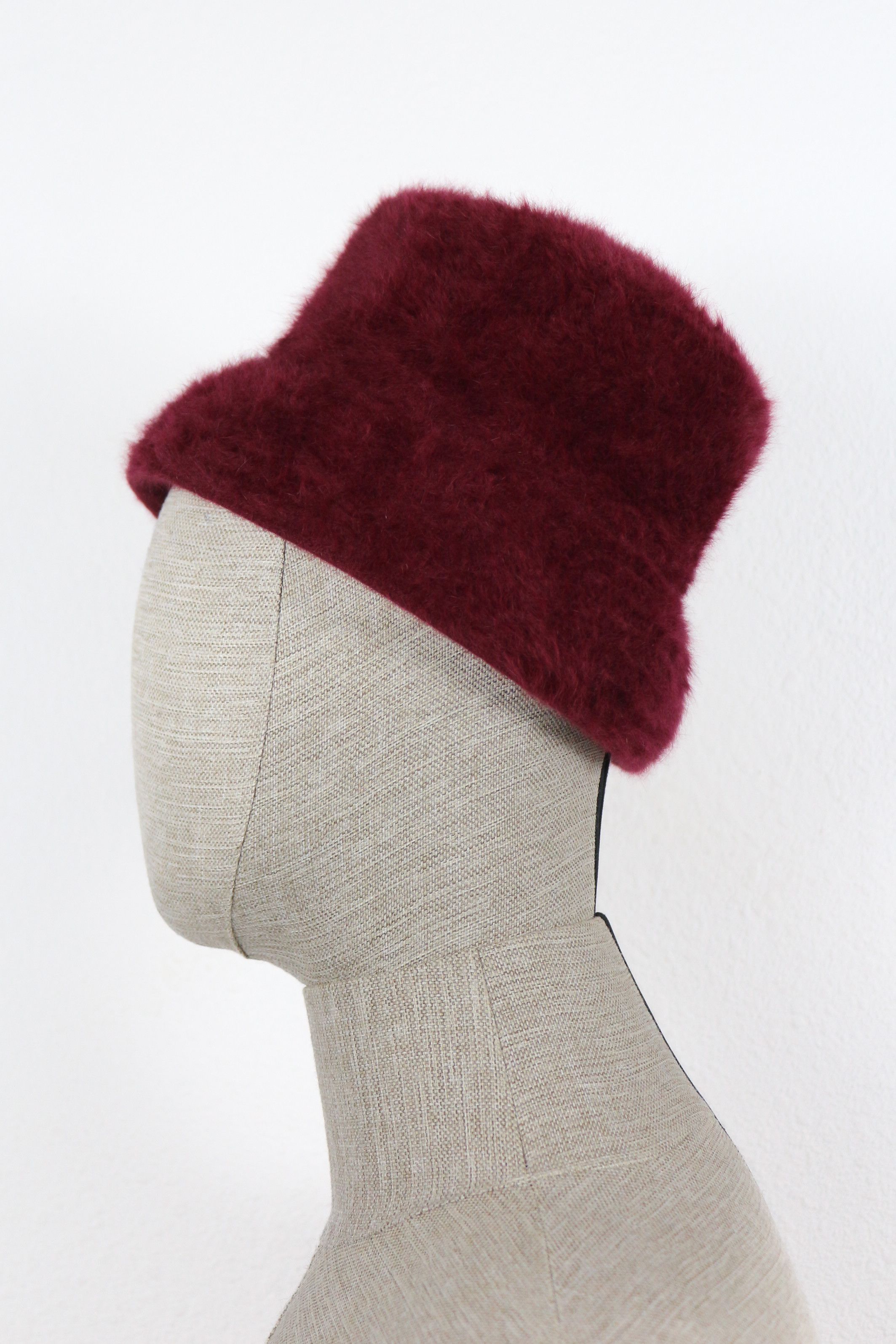 Kangol × Vintage Kangol Burgundy Angora Fur Bucket Hat NZ Size ONE SIZE - 4 Thumbnail