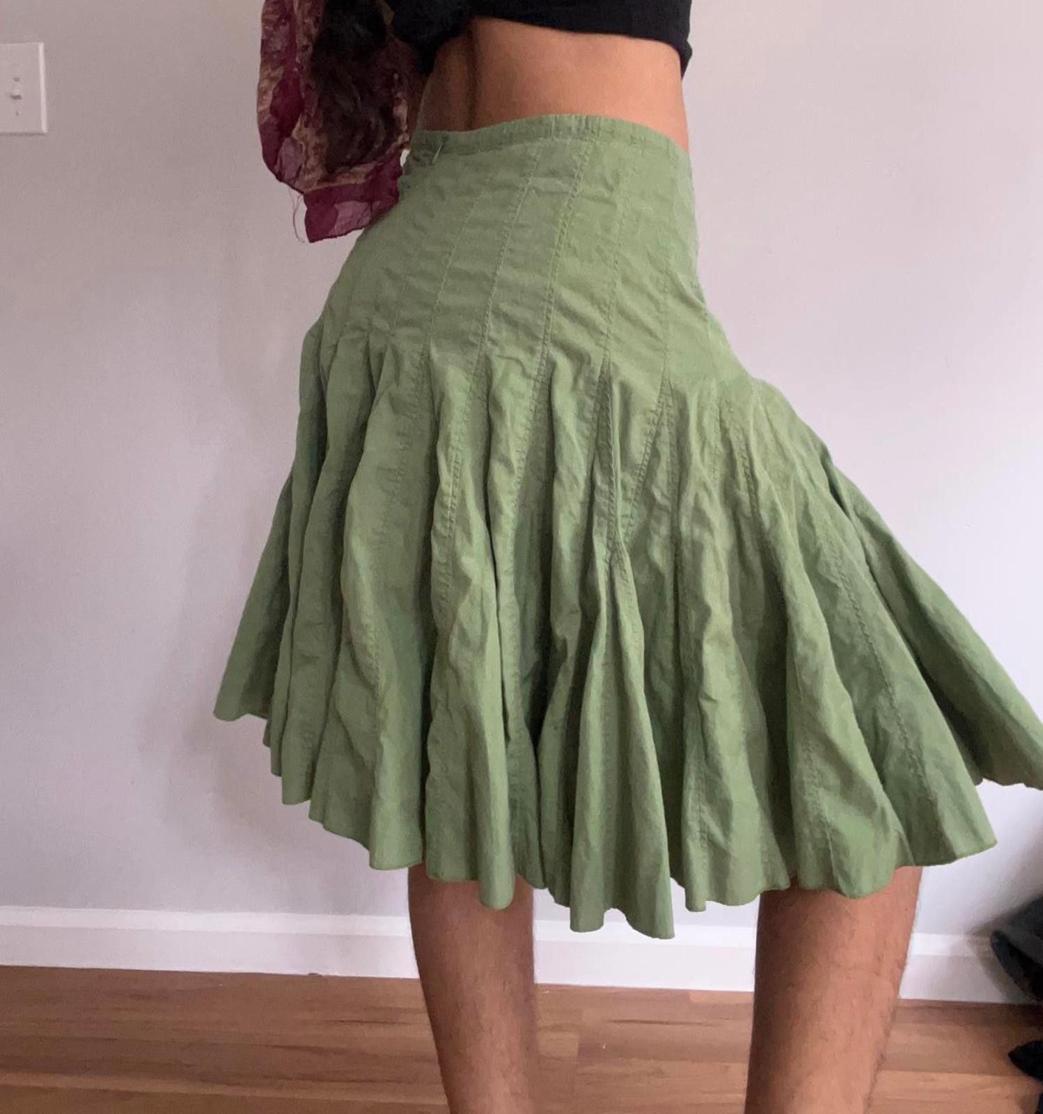 Other Women’s green cotton pleated skirt Size 27" / US 4 / IT 40 - 4 Thumbnail
