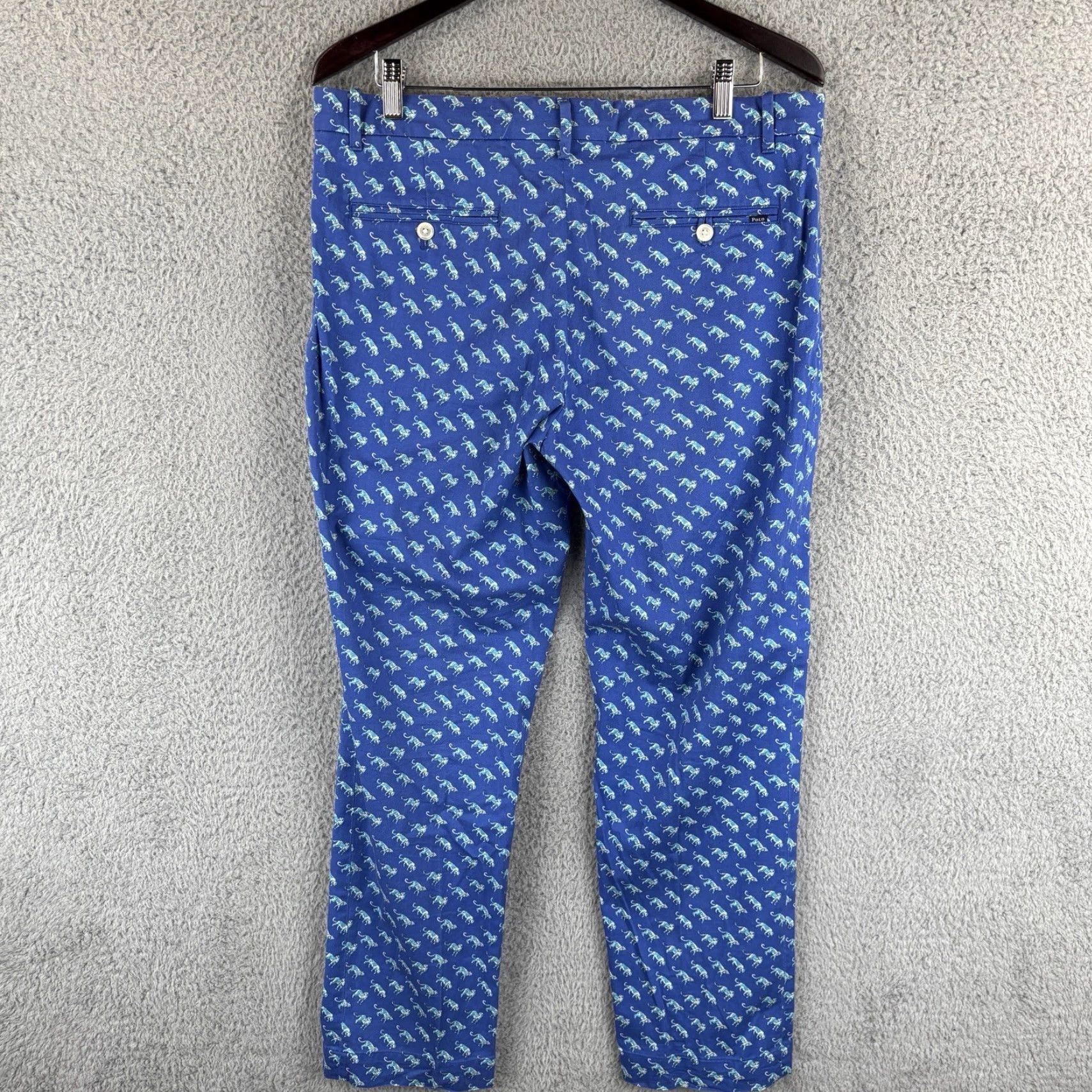 Polo Ralph Lauren Polo Ralph Lauren Pants Mens 36x30 Blue Leopard All Over Print Chino Flat Front Cotton Blend Regular Dickies? Size US M / EU 48-50 / 2 - 3 Thumbnail