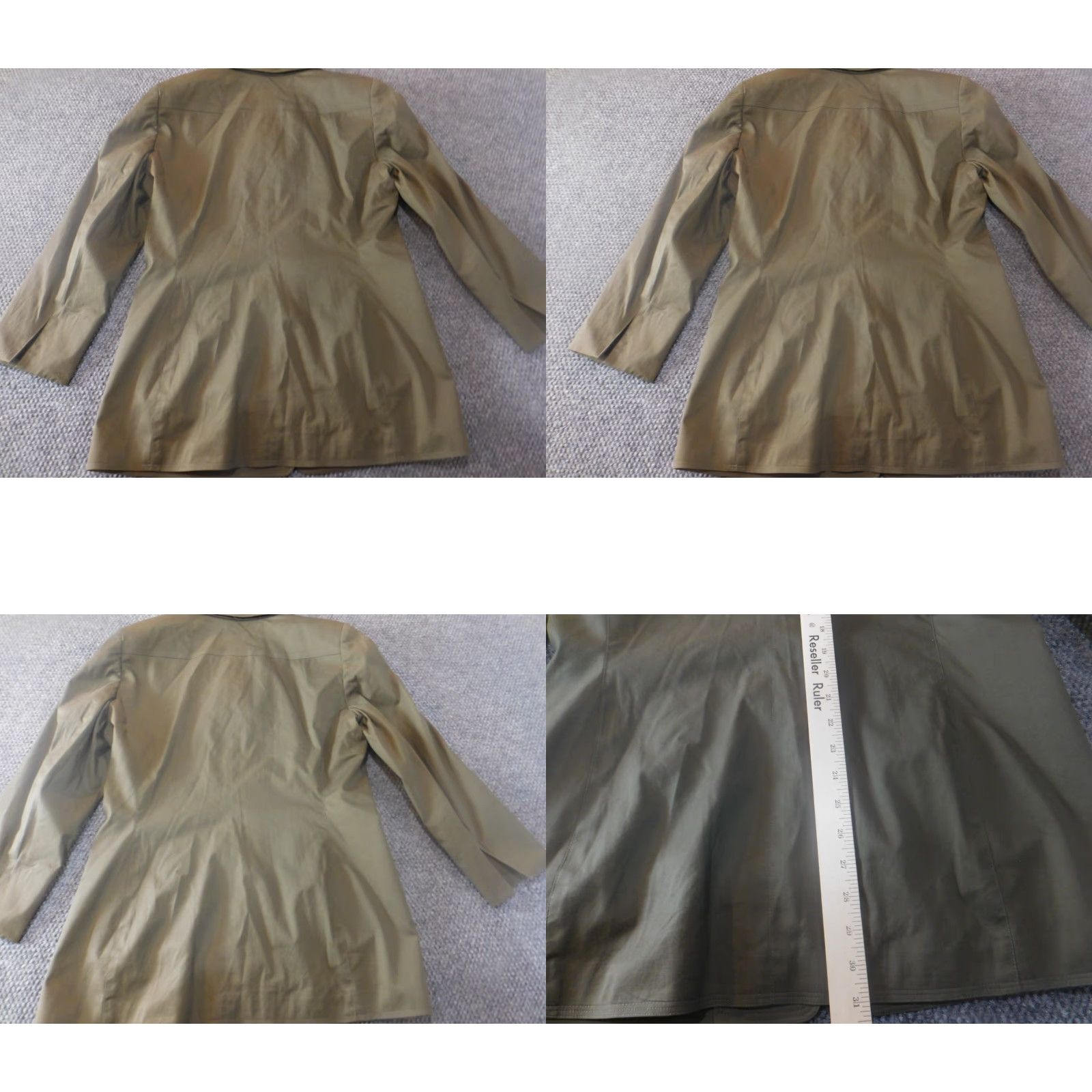 Anne Klein Anne Klein Womens Jacket 12 Green Trench Coat Button Classic Stretch Knit Embroidered Zip? No Size XL / US 12-14 / IT 48-50 - 8 Thumbnail