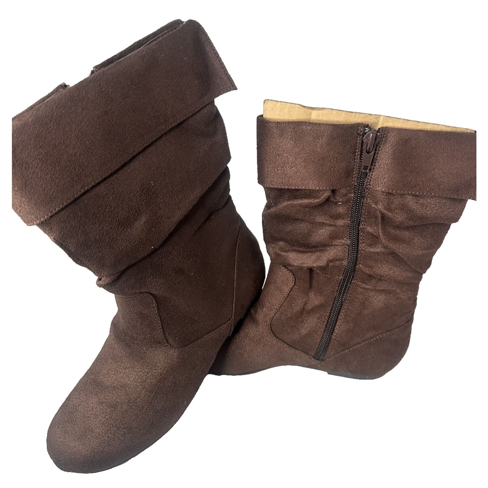 Other New Jelly Beans Little Girls Brown Round Toe Flat Boots Size US 4 / IT 34 - 4 Thumbnail