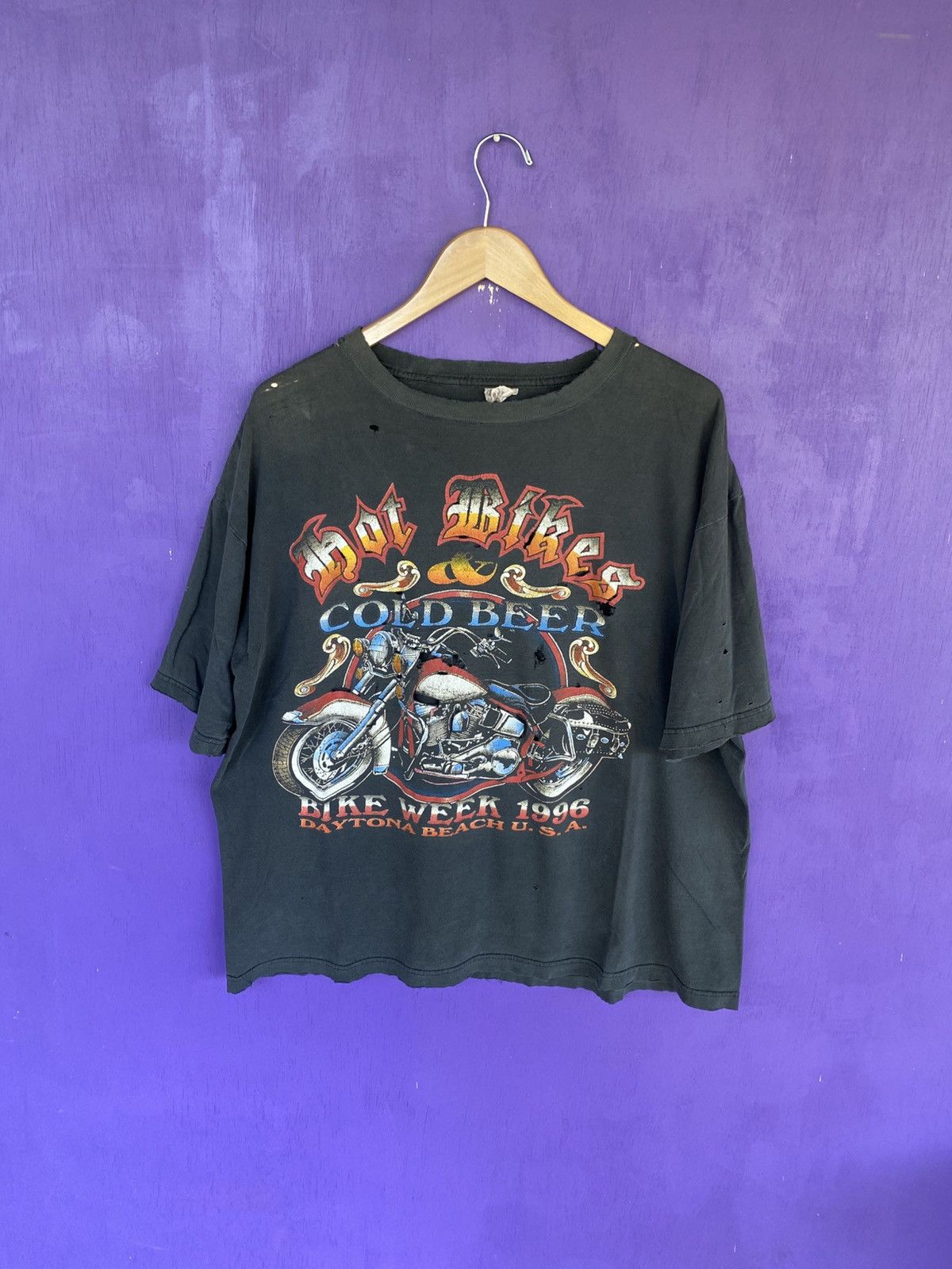 Vintage 1996 Harley davidson bike week distressed t-shirt