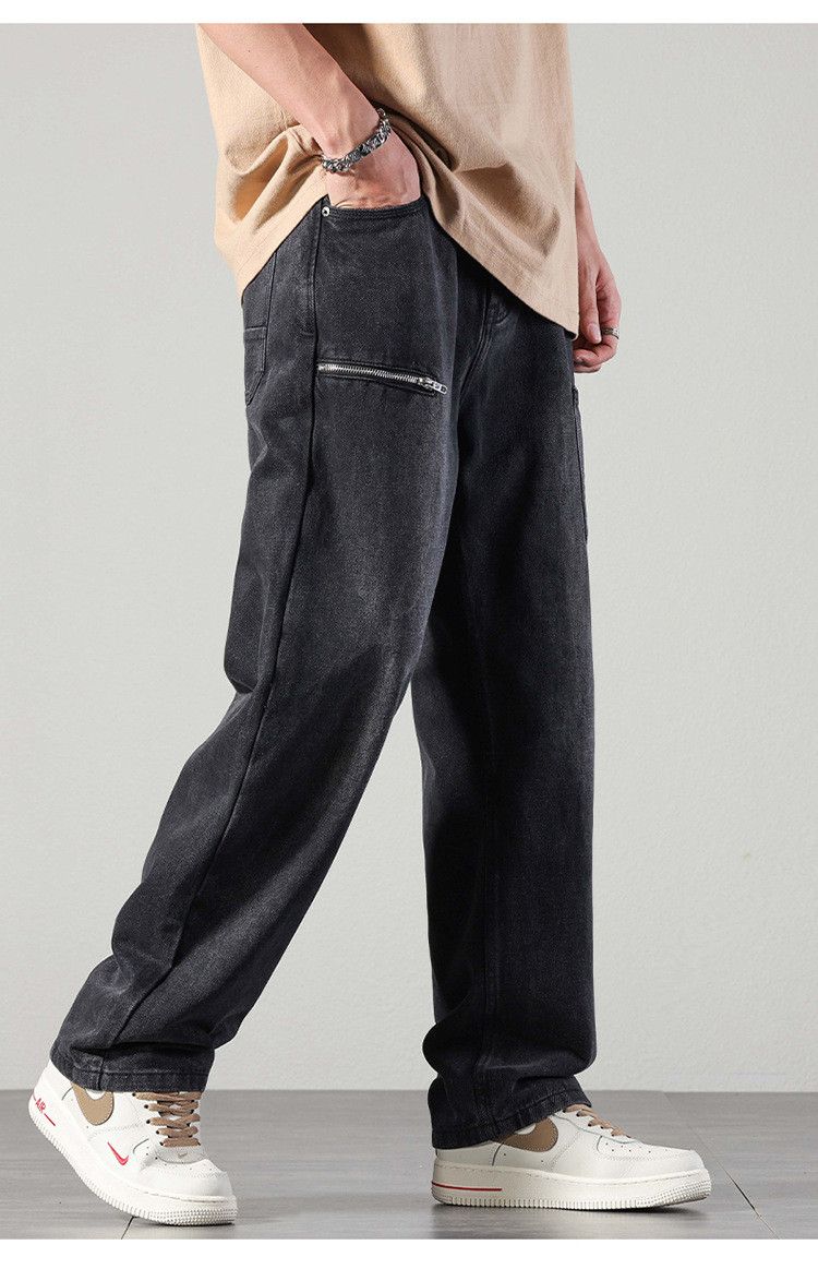 Japanese Brand × Jean Men's zipper design vintage washed distressed casual jeans Size US 32 / EU 48 - 3 Thumbnail