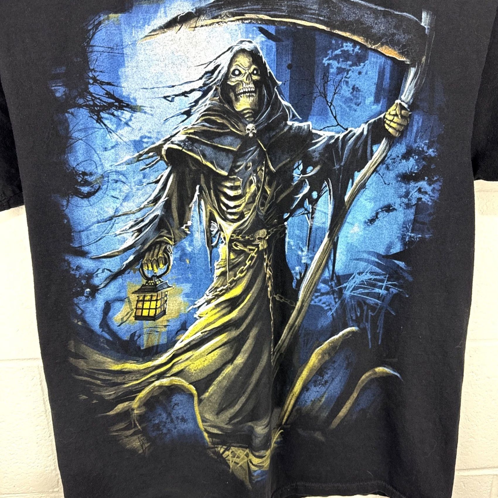 Vintage VINTAGE Grim Reaper T Shirt Black XL Y2K Gothic Metal Horror Skull Graphic All Style 90s Mens Size US XL / EU 56 / 4 - 2 Thumbnail