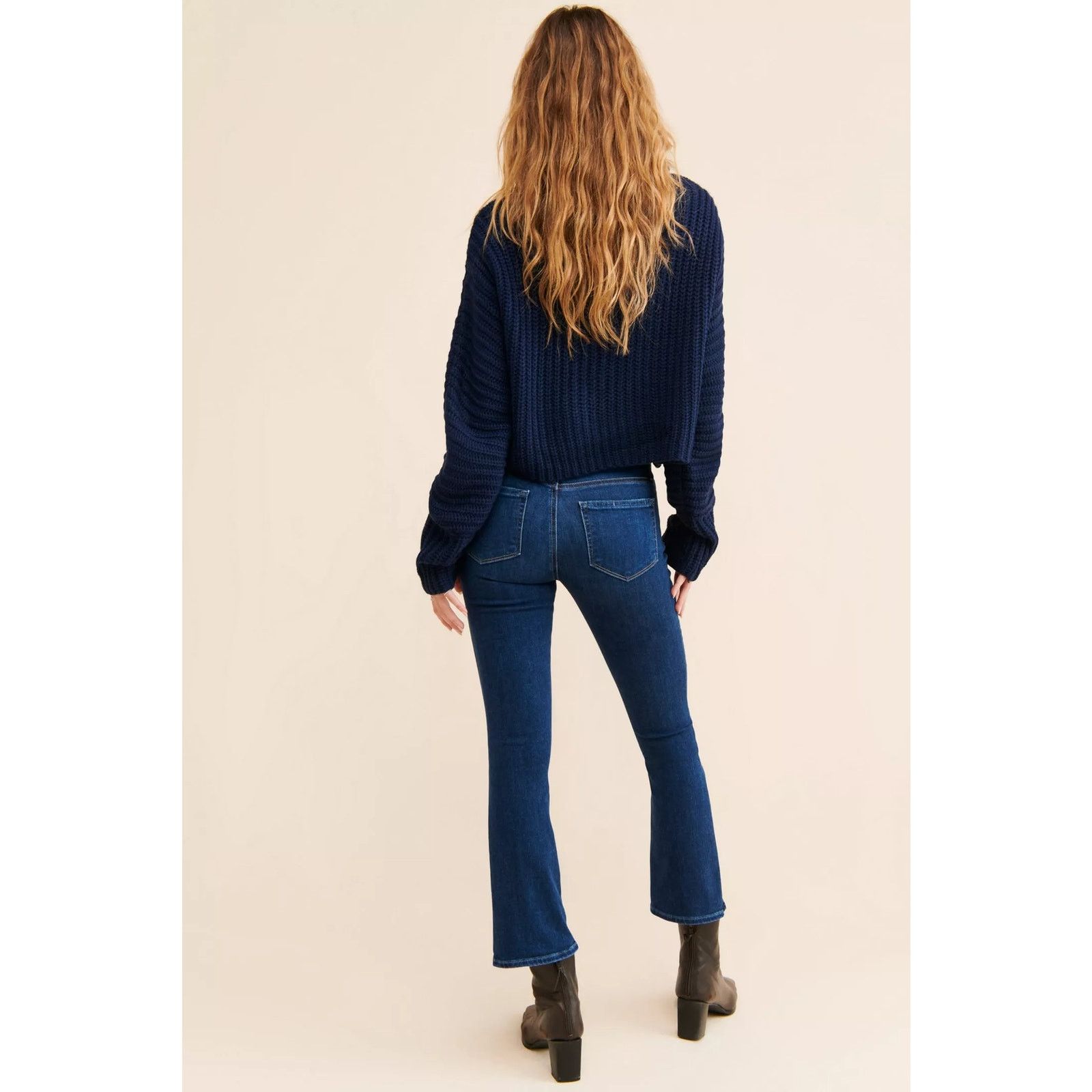 Paige PAIGE Shelby Crop Flare Jeans Blue Dark Wash Womens 30 Size 30" / US 8 / IT 44 - 10 Thumbnail