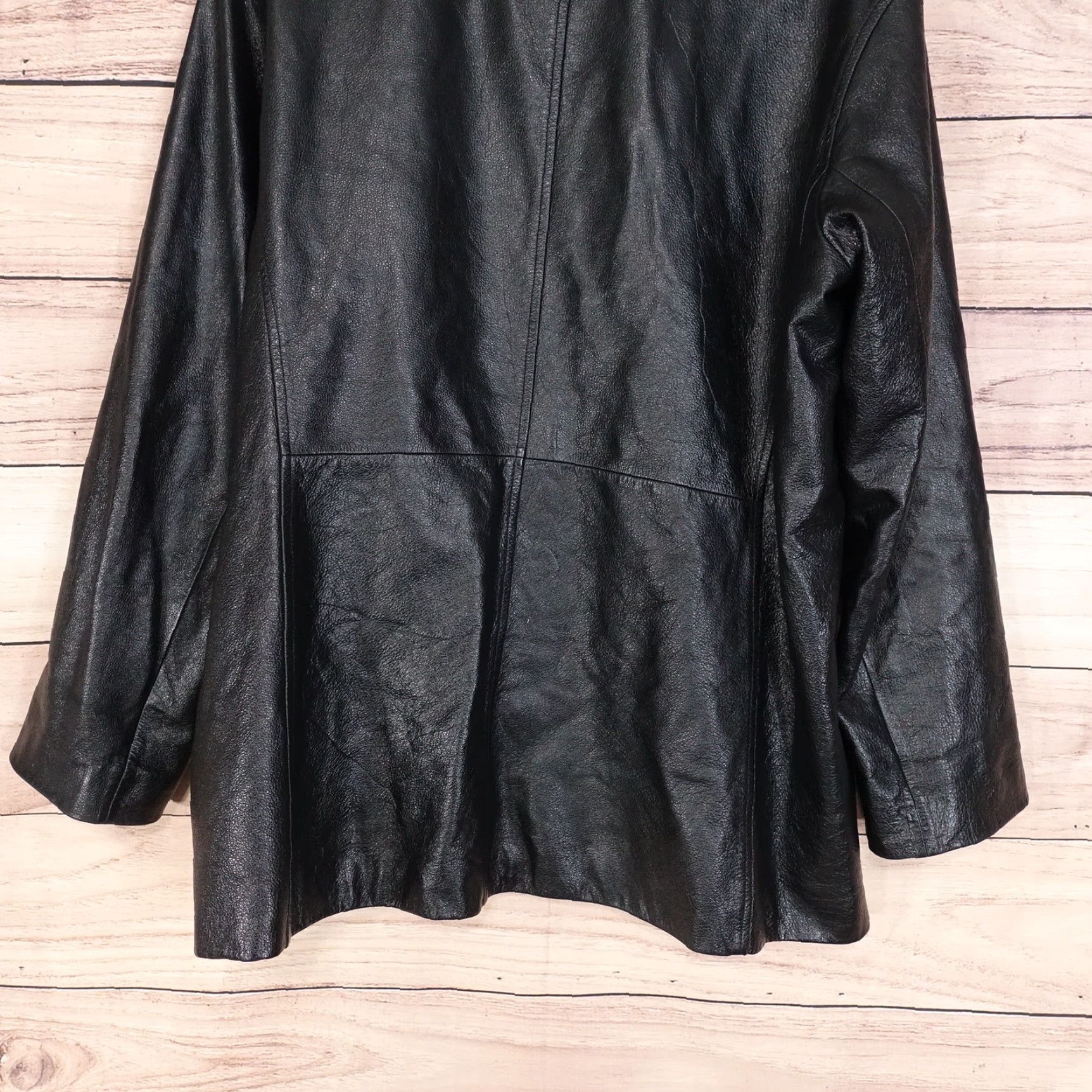 Vintage VINTAGE Wilsons Leather Women's Leather Button-Up Coat XL Black Casual 100% Leather Size XL / US 12-14 / IT 48-50 - 6 Thumbnail