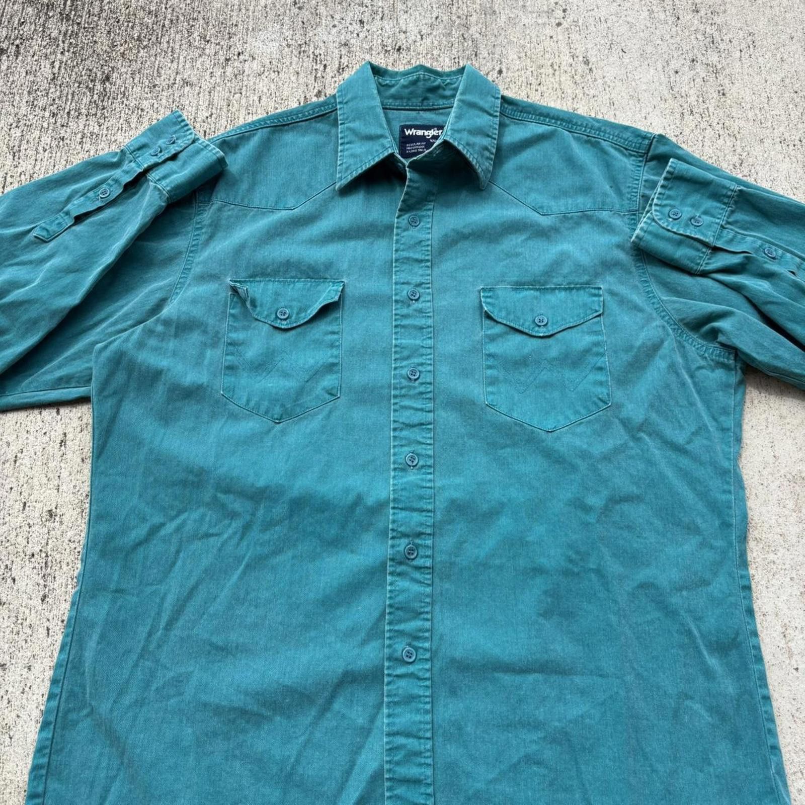 Wrangler Vintage 90s Wrangler Blue Button Up Western Shirt Size US XL / EU 56 / 4 - 3 Thumbnail