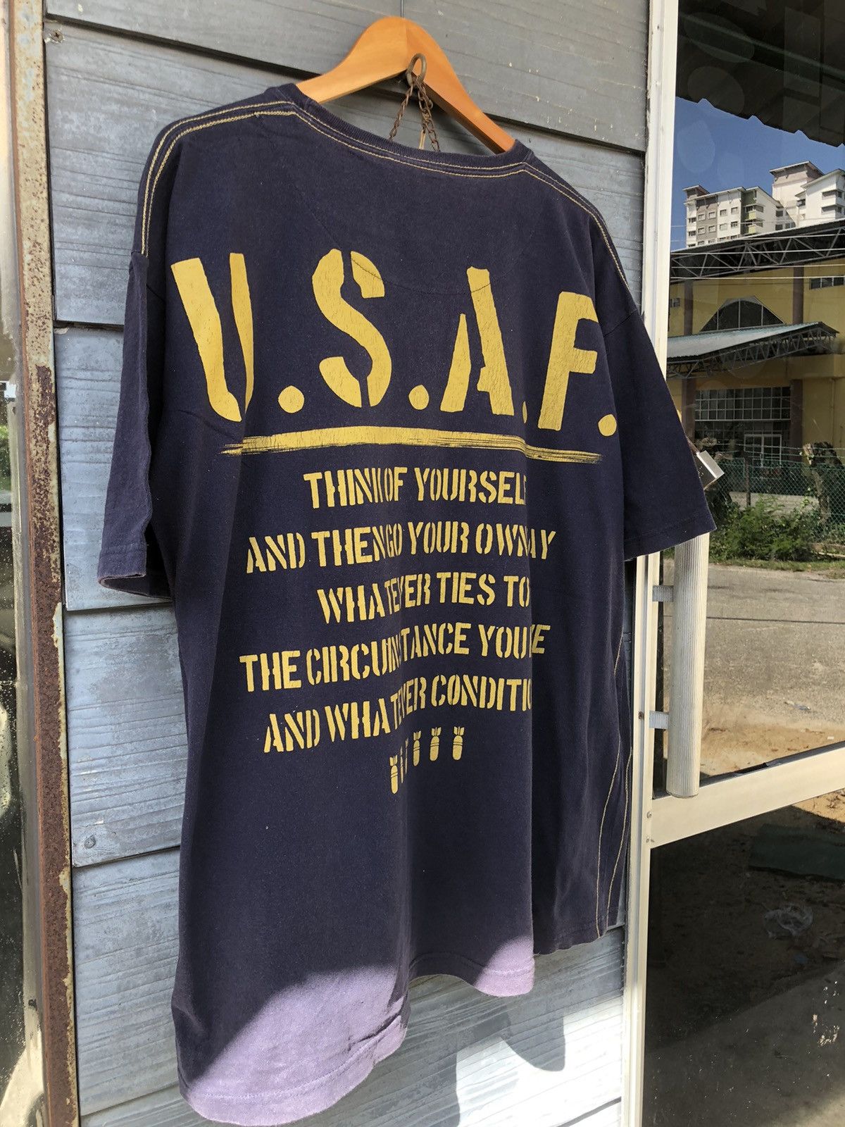 Alpha Industries × Vintage Vintage Y2K Smack Aspiration USAF Backhit Baggy Tshirt Size US XXL / EU 58 / 5 - 2 Thumbnail