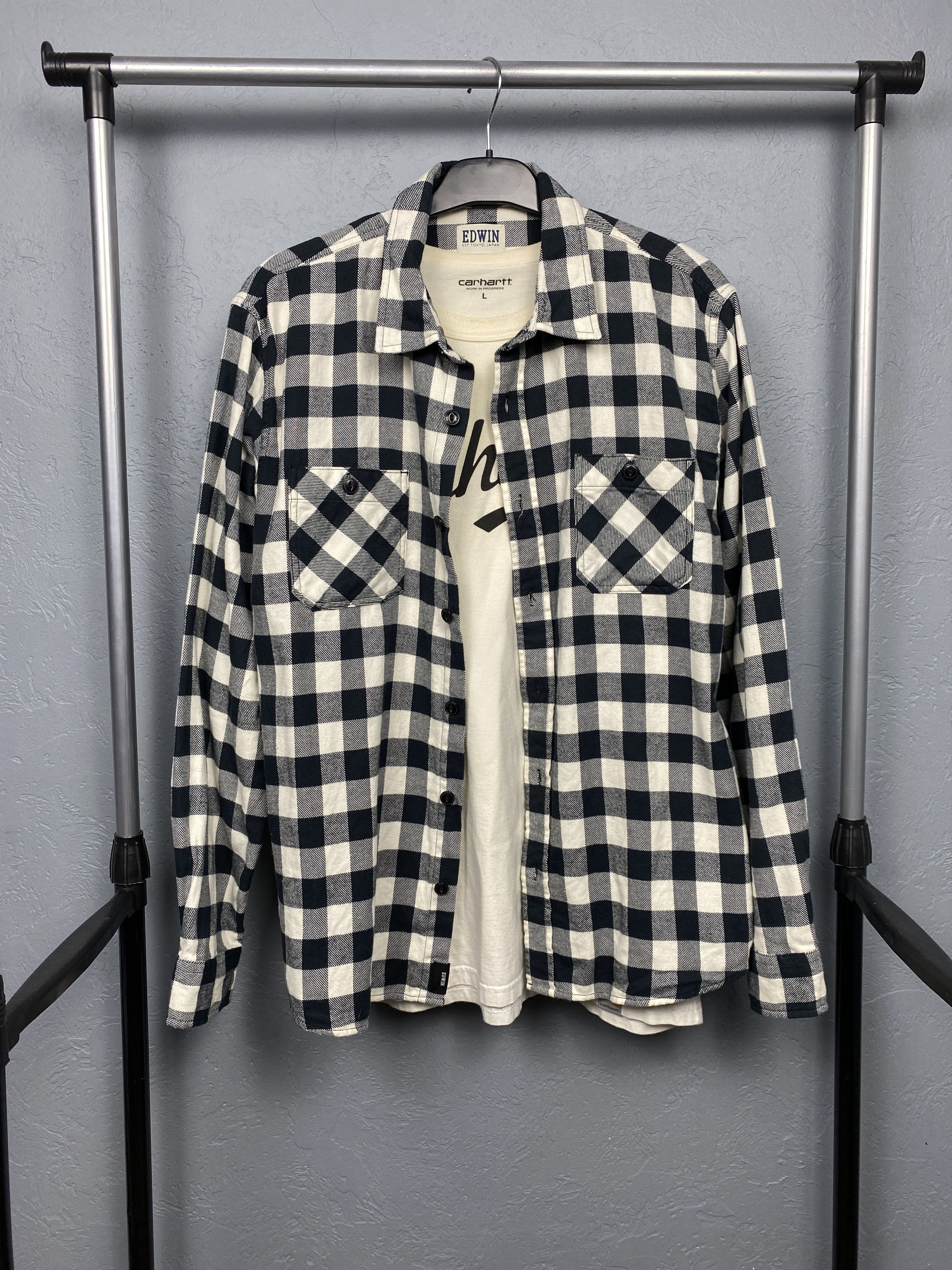 Edwin Edwin Vintage Mens Labour Flannel Plaid Shirt Size US L / EU 52-54 / 3 - 1 Thumbnail