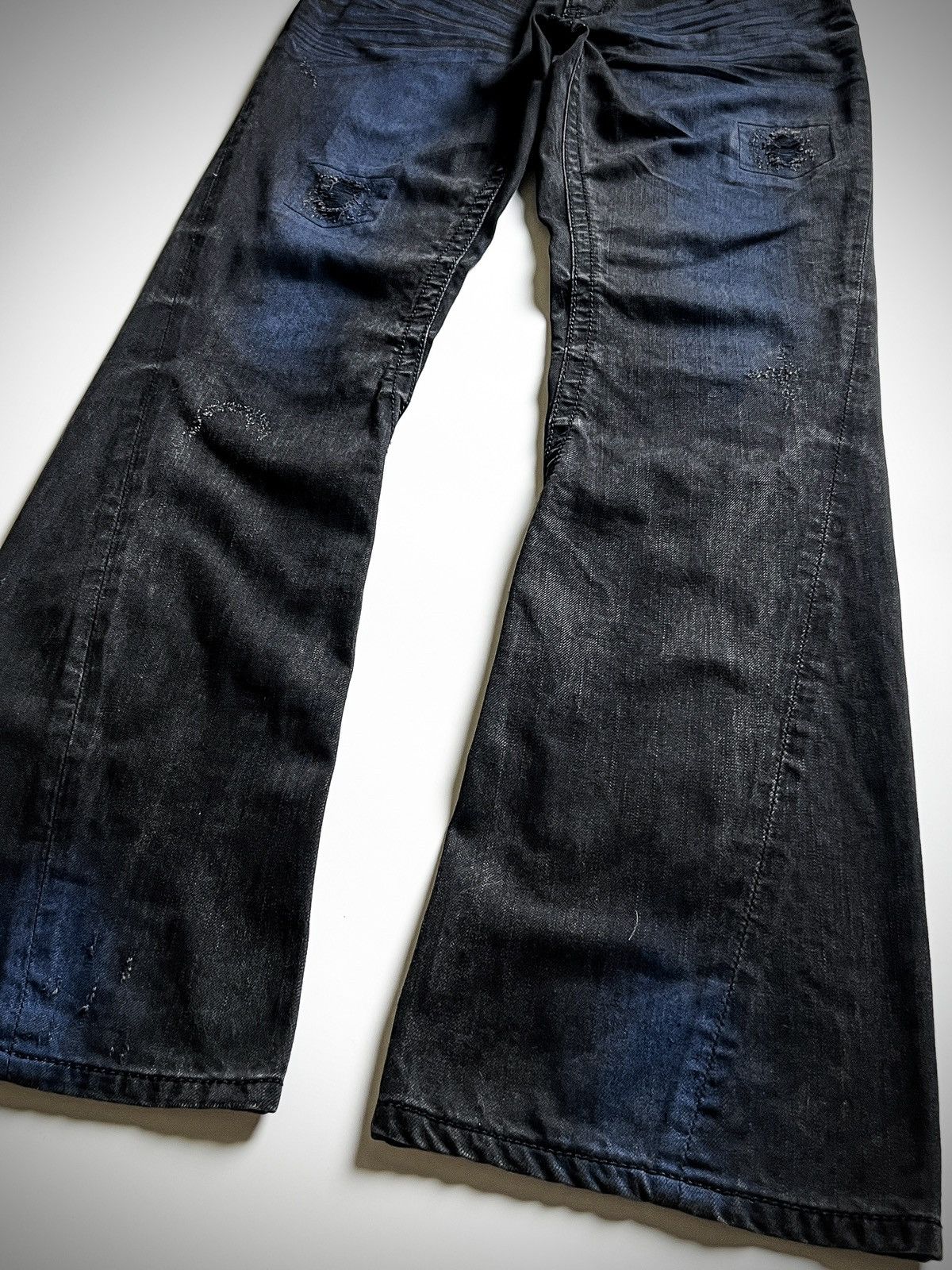 semanticdesign Semantic Design Distressed Flare Jeans SD Bandana Pocket y2k Size US 32 / EU 48 - 8 Thumbnail