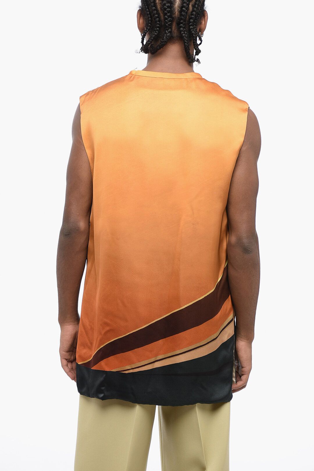 Jil Sander og1mm0625 Printed Viscose Tank Top in Multicolor Size US XL / EU 56 / 4 - 2 Thumbnail