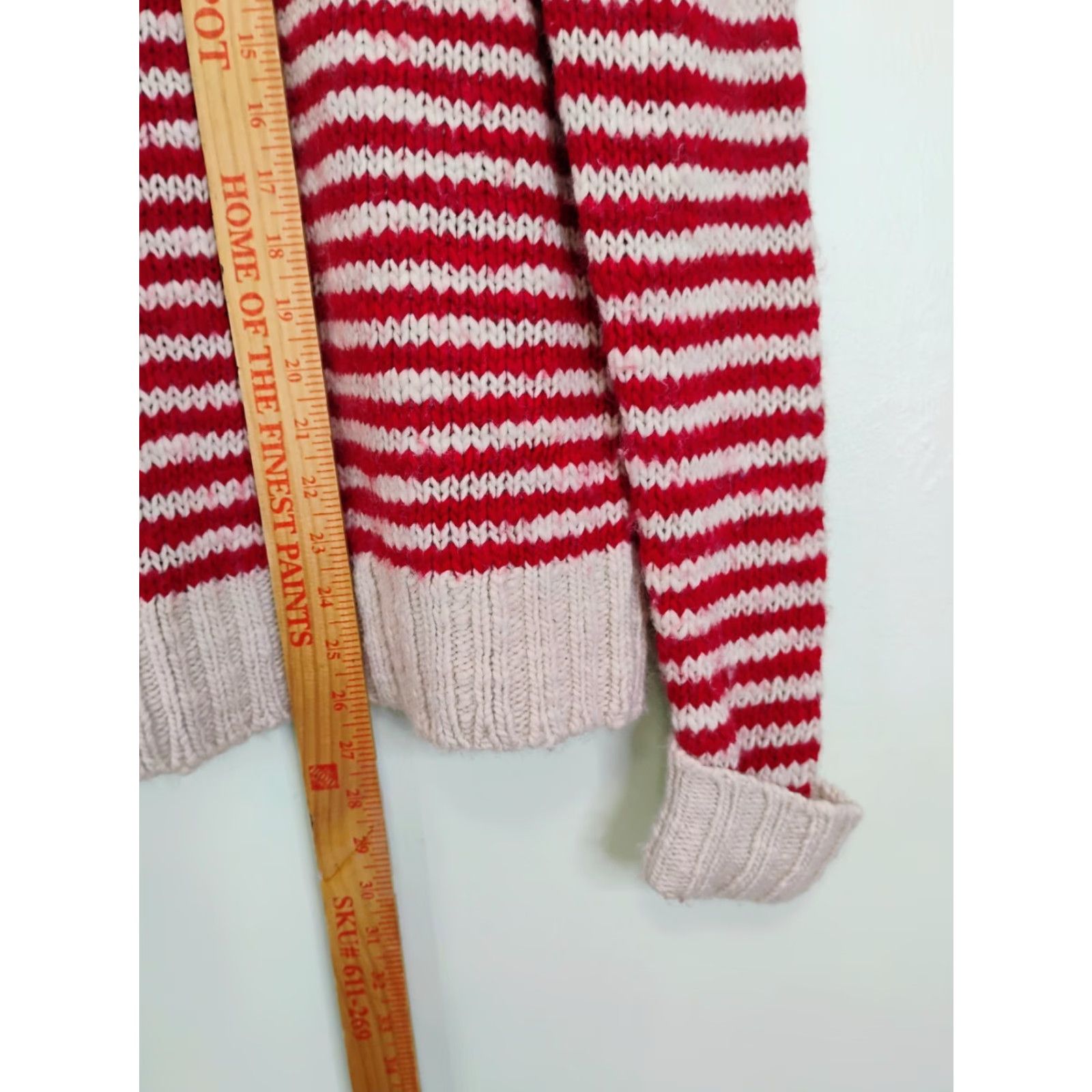 Lands' End VINTAGE Lands' End Wool Blend Turtle Neck Striped Knit Sweater Womens Medium Size M / US 6-8 / IT 42-44 - 7 Thumbnail