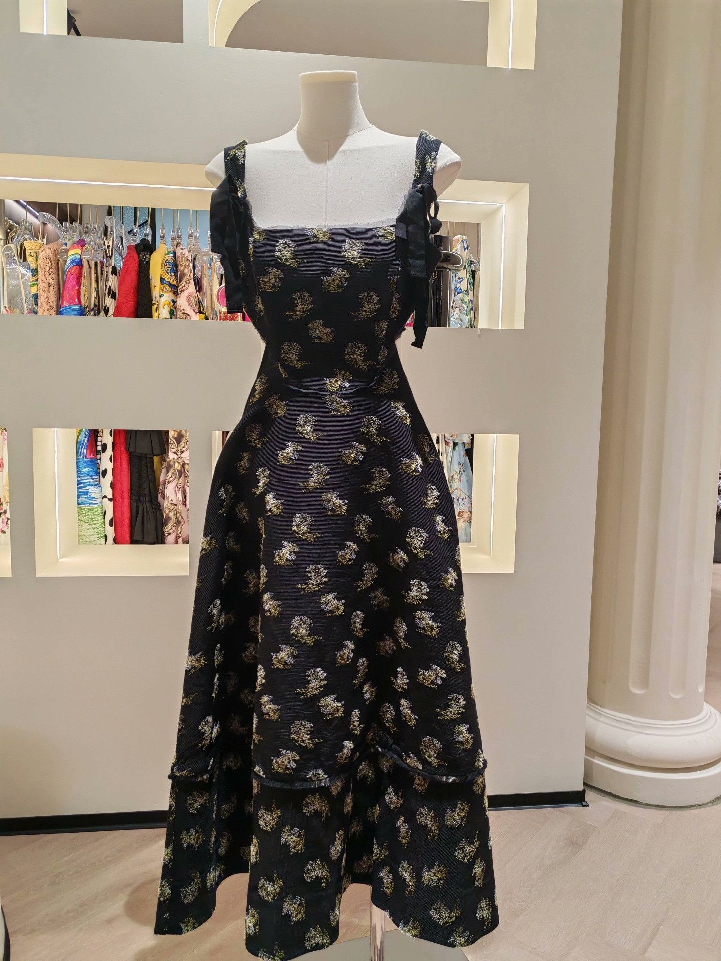 Erdem ERDEM Black Floral Camisole Dress Size XS / US 0-2 / IT 36-38 - 1 Thumbnail