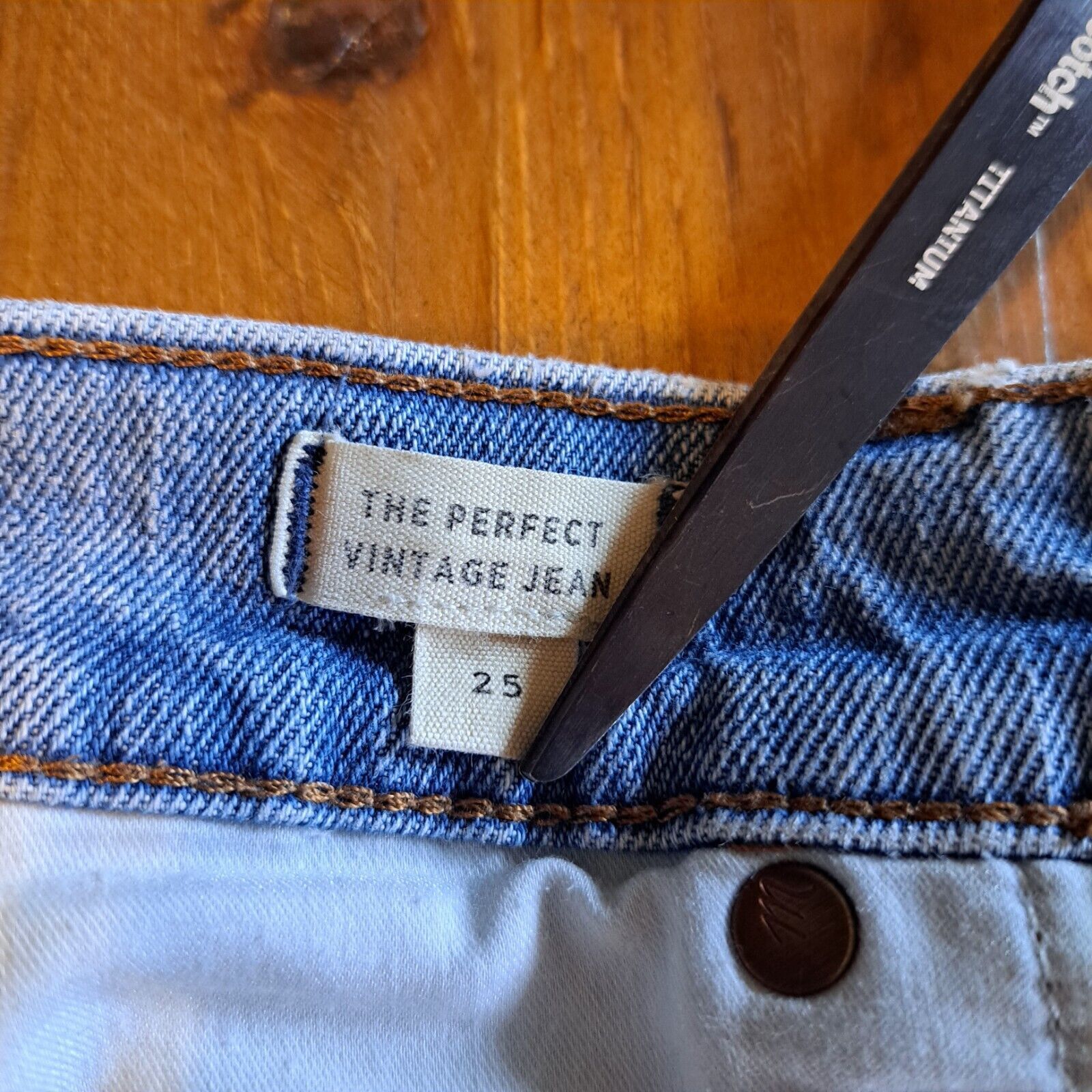 Madewell Madewell MidRise Perfect Vintage Jeans Womens Sz 25 Repaired Size 25" / US 0 / IT 36 - 6 Thumbnail