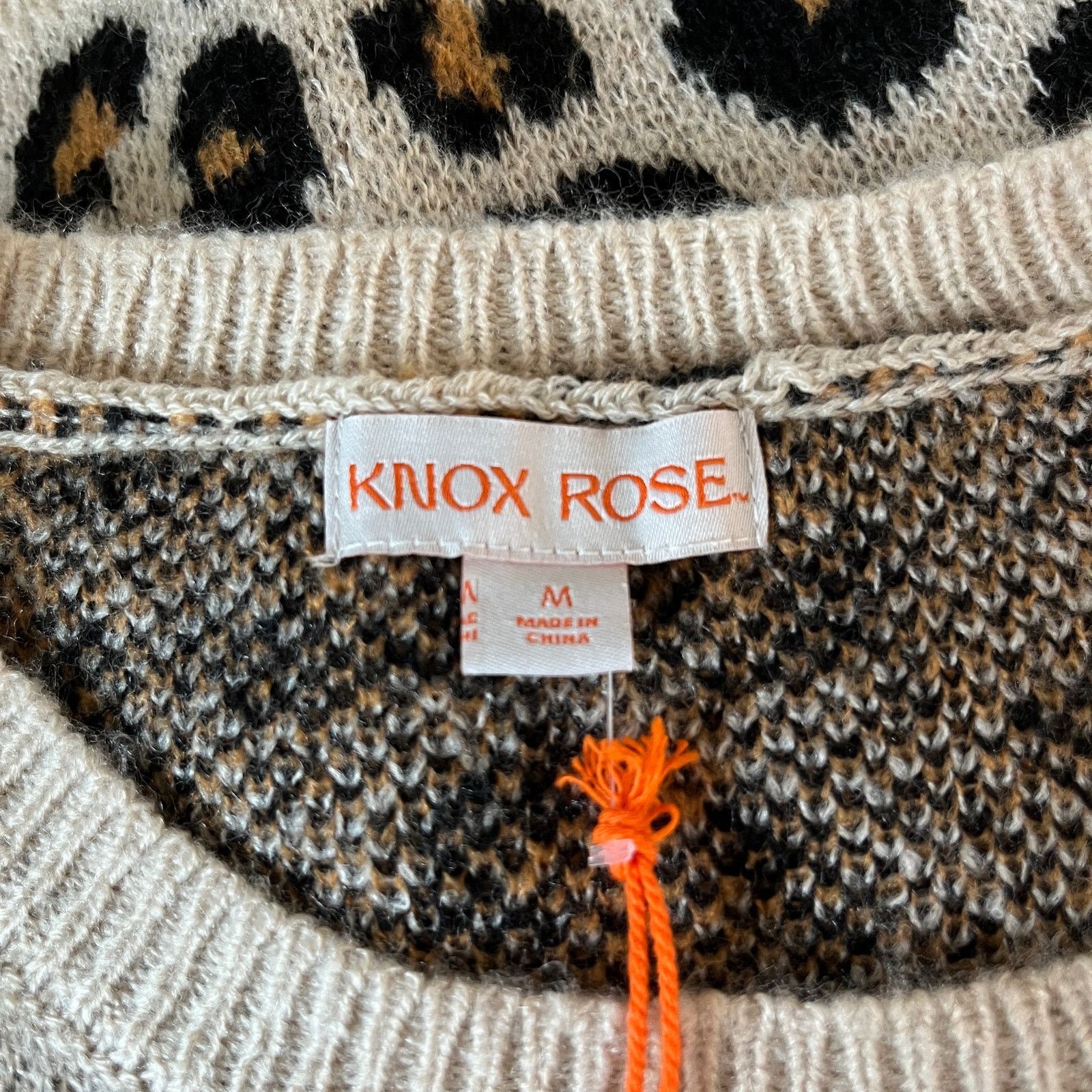 Other Knox Rose Leopard Sweater Medium Crew Pullover New Size M / US 6-8 / IT 42-44 - 9 Thumbnail