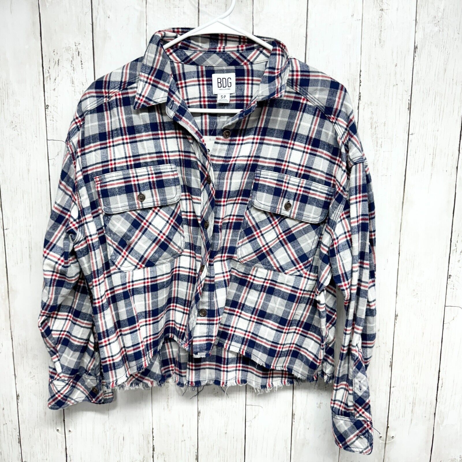 Urban Outfitters Urban Outfitters BDG Rayne Shirt S Flannel High Low Cropped Size S / US 4 / IT 40 - 1 Thumbnail