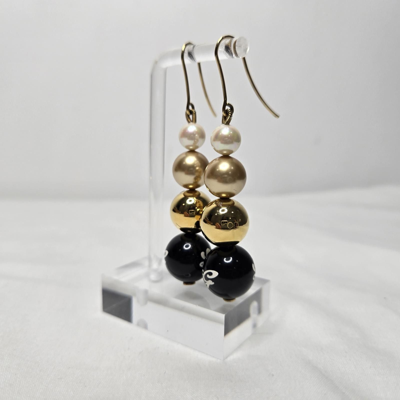 Dolce & Gabbana Dolce & Gabbana Earrings Faux Pearl Enamel D&G Love Size ONE SIZE - 3 Thumbnail