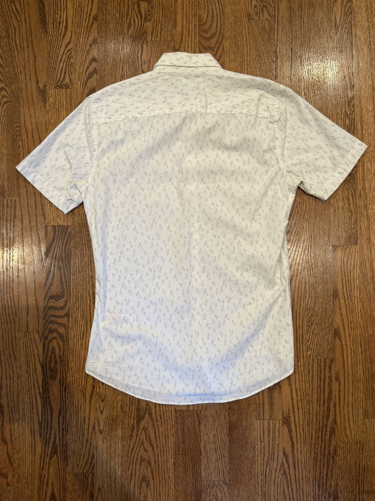 Topman Topman Diamond Geometric Pattern White Button Down shirt Size US M / EU 48-50 / 2 - 3 Thumbnail