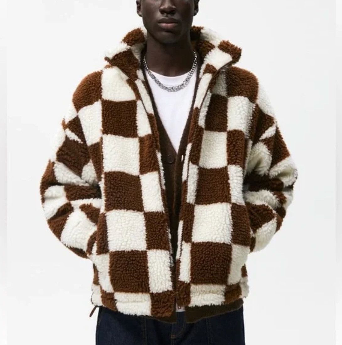 Zara Zara Deep Pile Checkered Fleece Plaid Sherpa Jacket Size US L / EU 52-54 / 3 - 2 Thumbnail