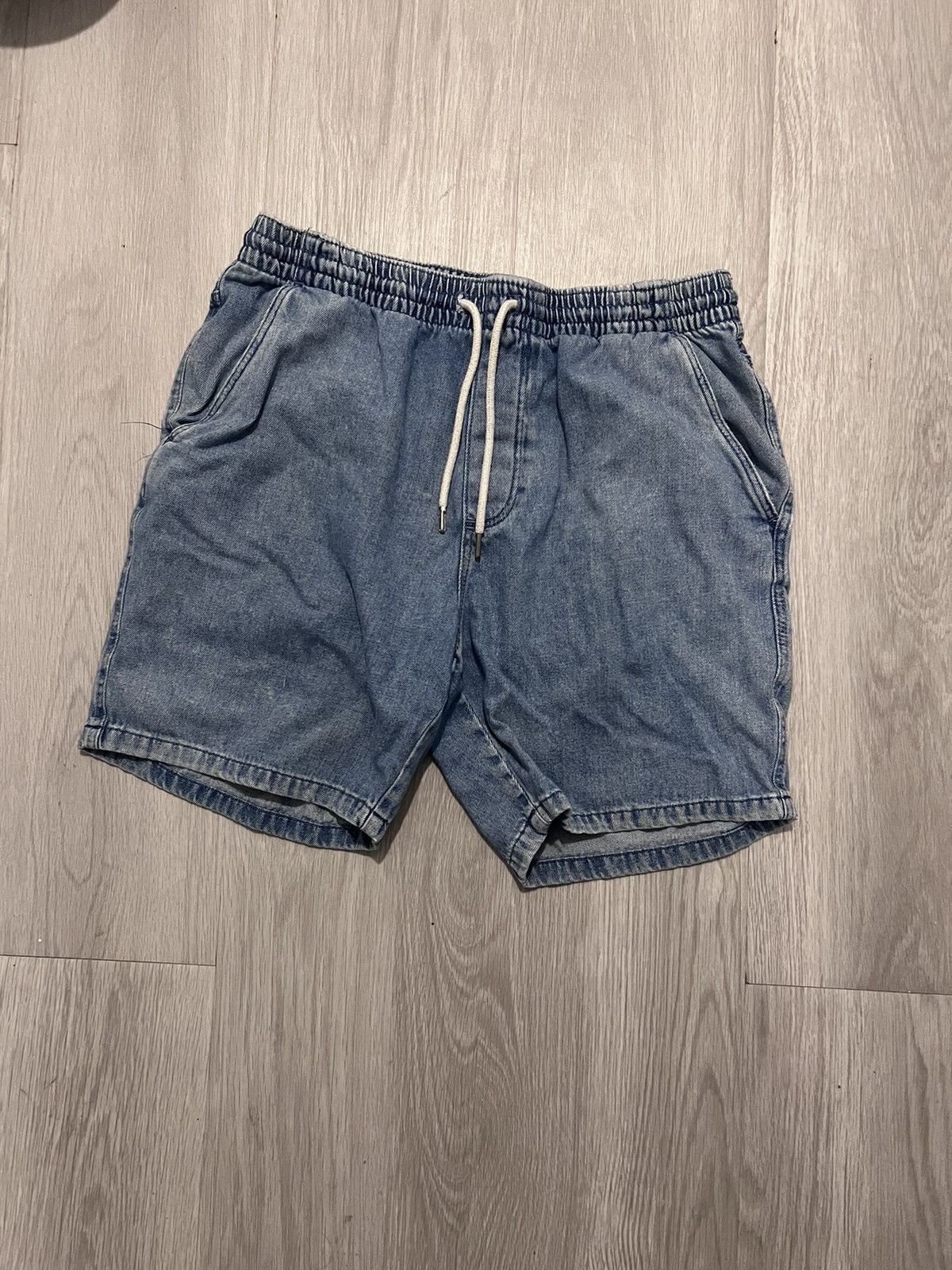 Japanese Brand × Vintage Drawstring Jean Shorts Size US 31 - 1 Thumbnail