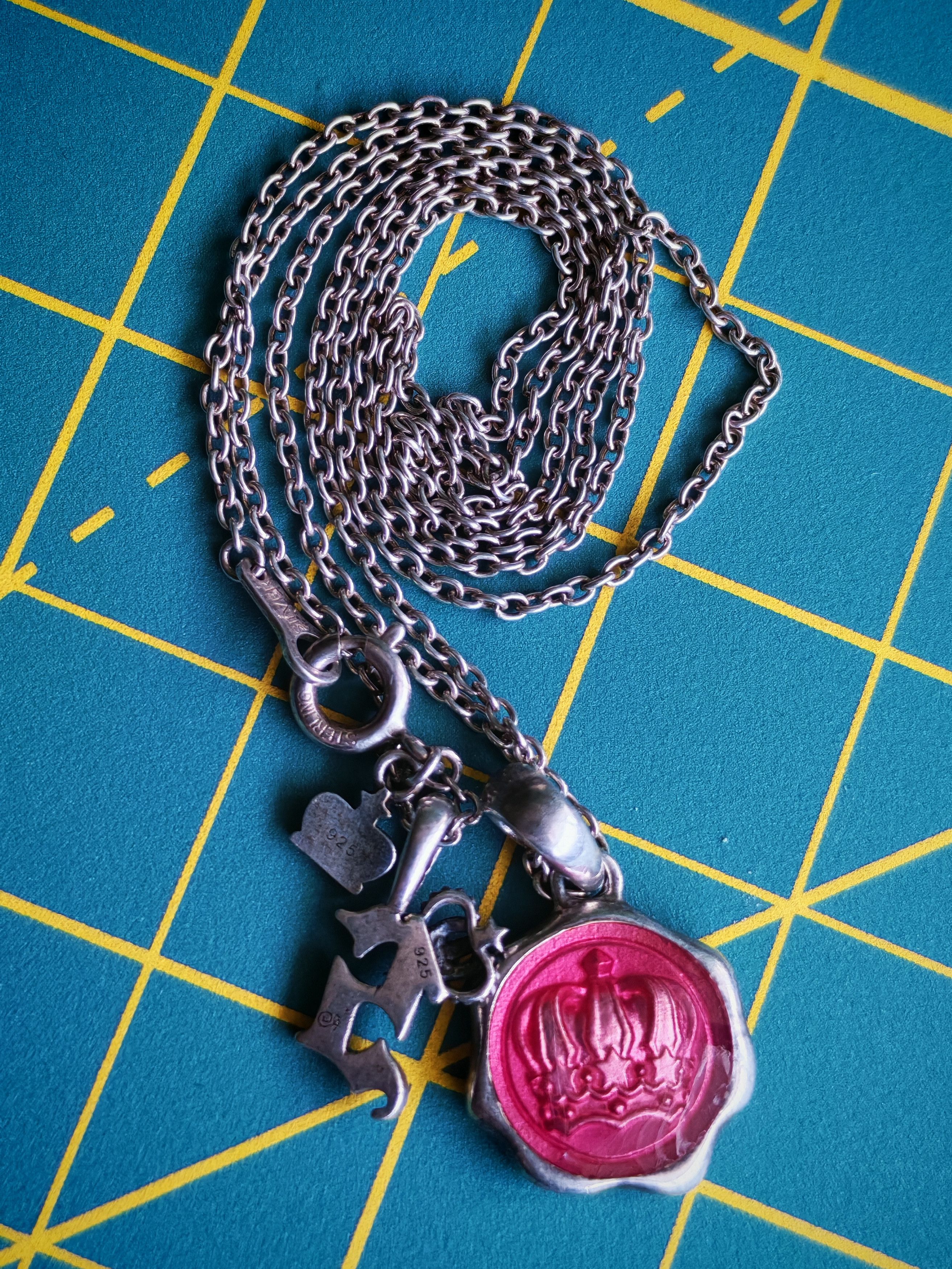 Saotome Gakuen Silver 925 Rare Pink Color Pendant Japan Pop