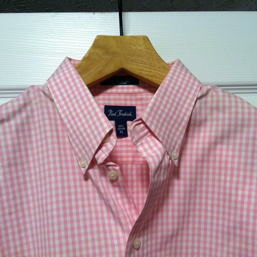 Paul Fredrick PAUL FREDRICK MENS PINK 100%COTTON CASUAL SHIRT SIZE: XL Size US XL / EU 56 / 4 - 1 Thumbnail